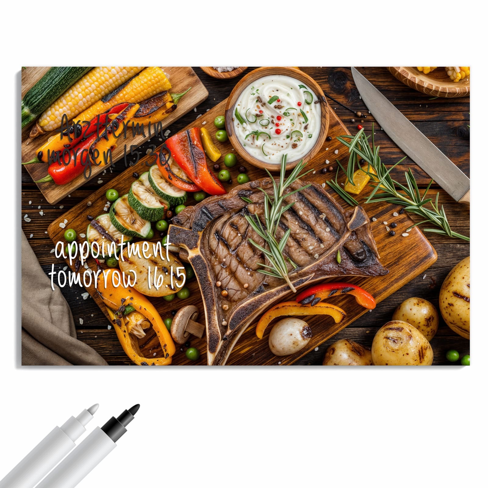 Magnetická tabule – obraz na zeď Jídlo z grilu | 90 × 60 cm