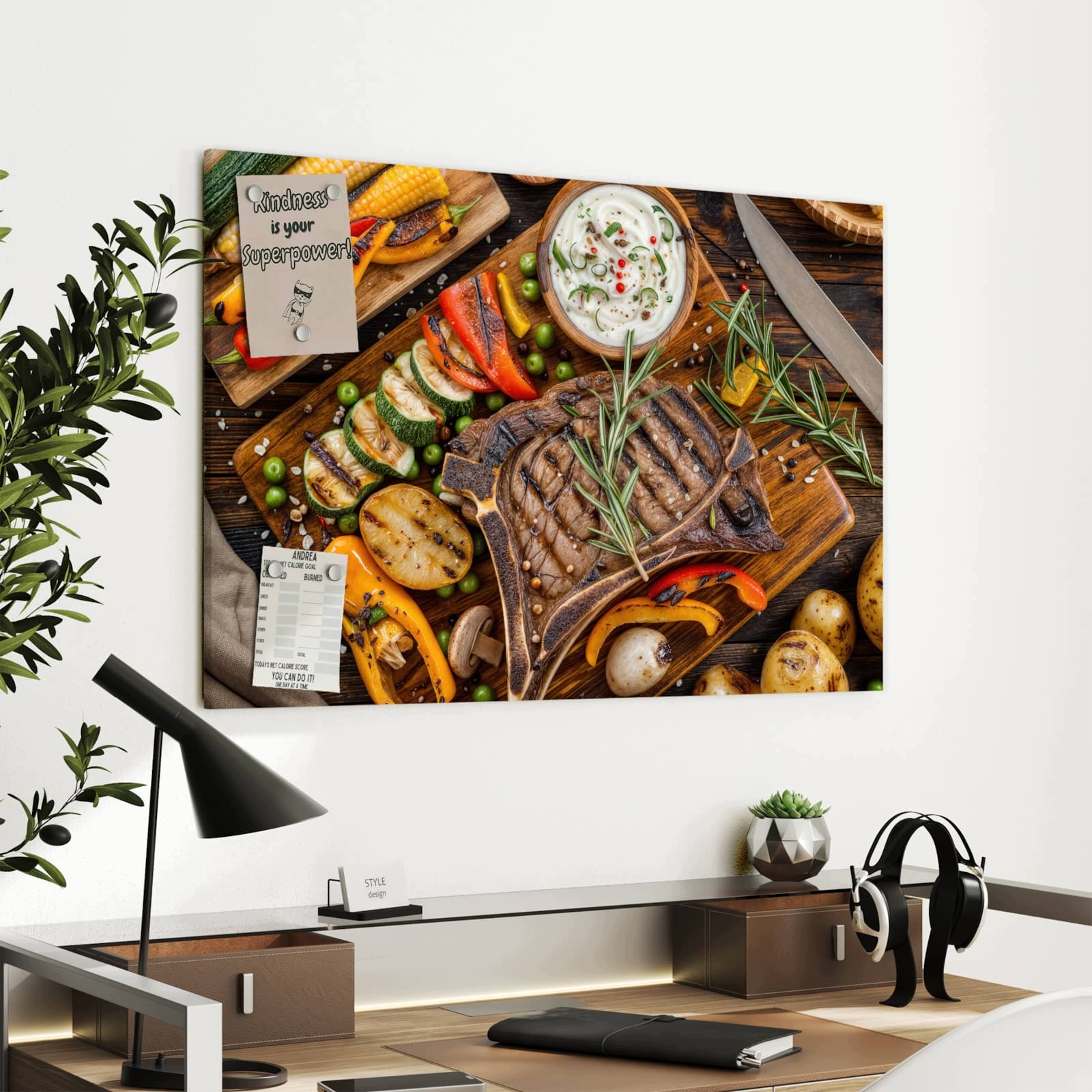 Magnetická tabule – obraz na zeď Jídlo z grilu | 90 × 60 cm
