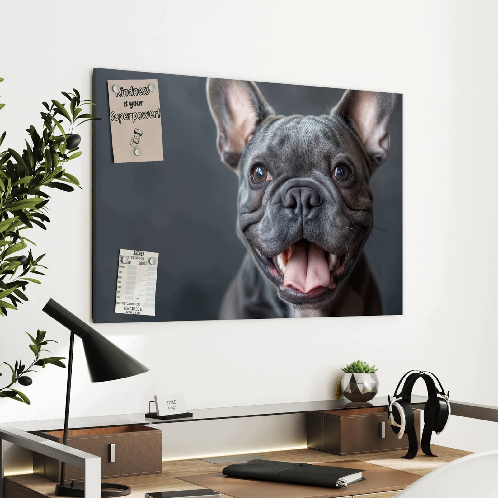Magnetická tabule – obraz na zeď Smějící se pes | 90 × 60 cm