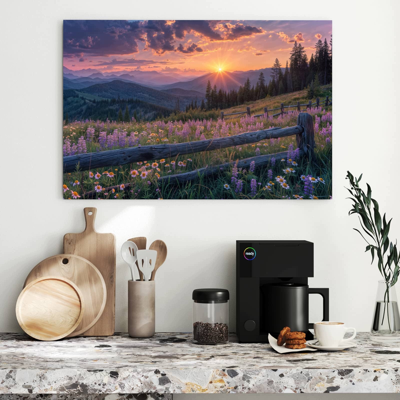 Magnetická tabule – obraz na zeď Západ slunce louka | 90 × 60 cm