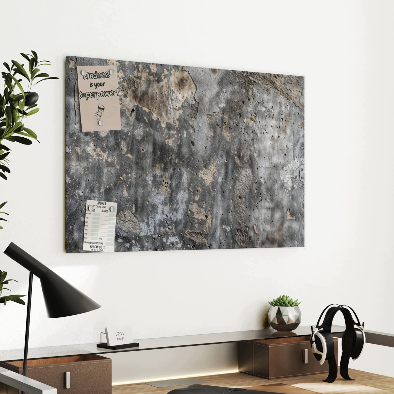 Magnetická tabule – obraz na zeď Drsná betonová stěna | 60 × 40 cm