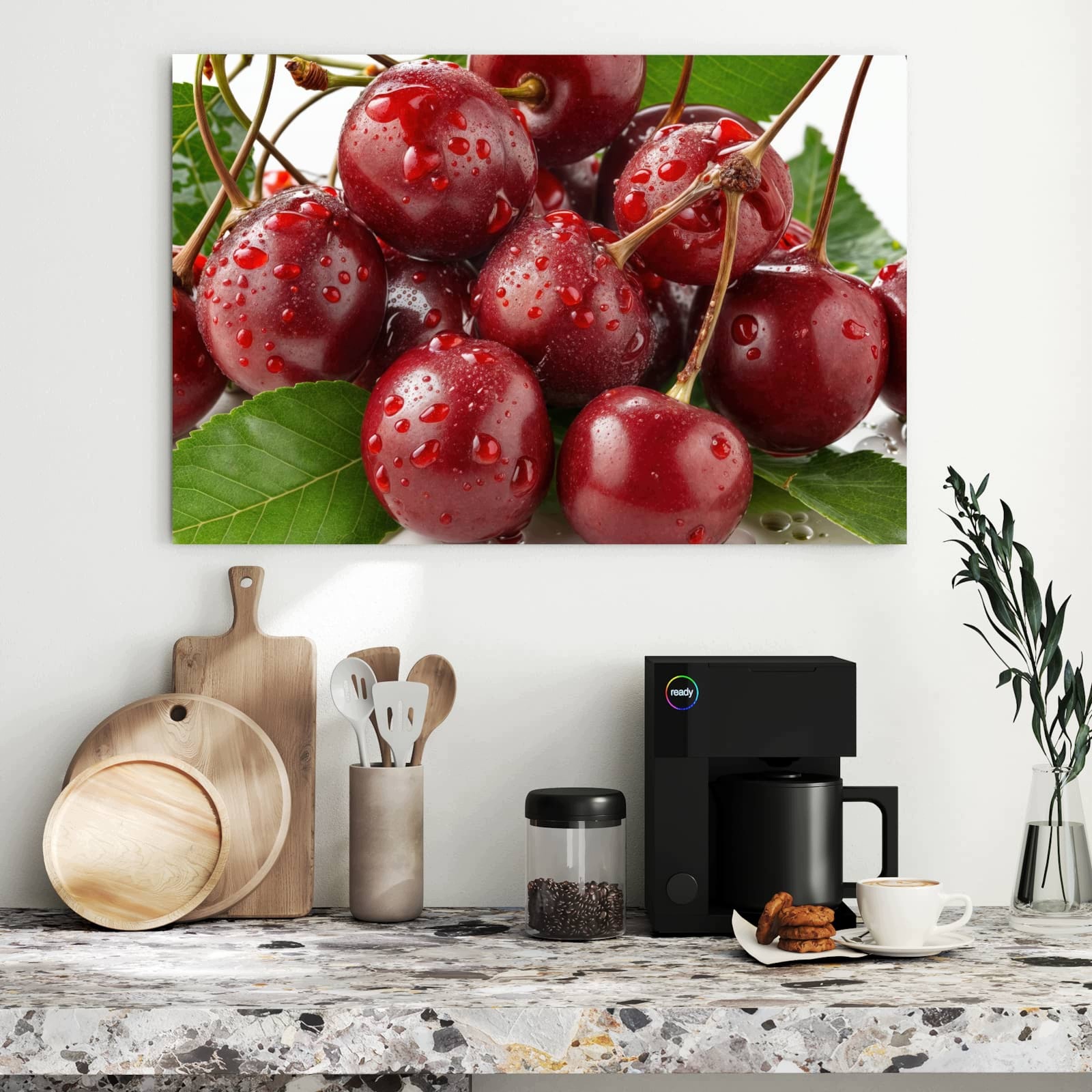 Magnetická tabule – obraz na zeď Čerstvé třešně – detail | 90 × 60 cm