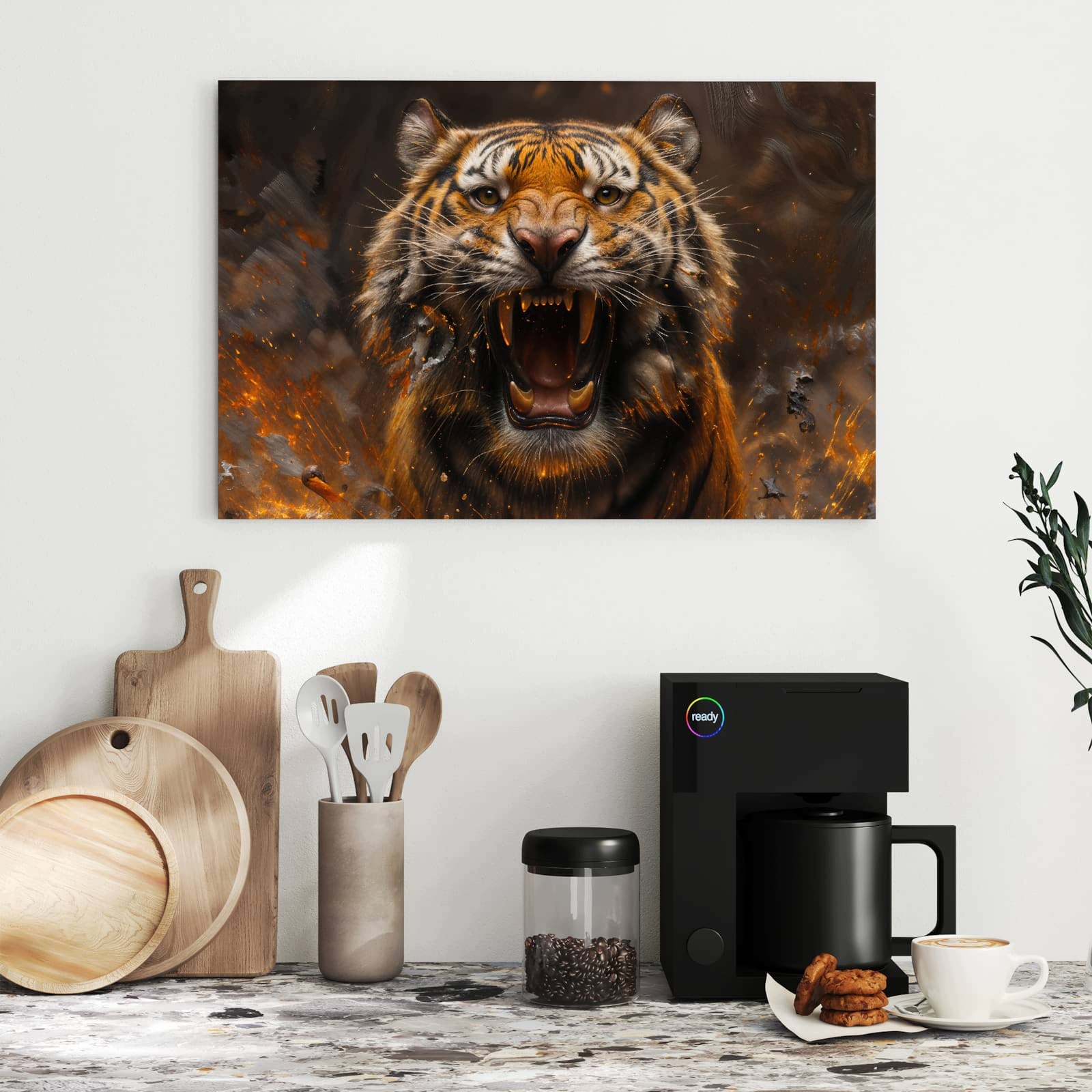 Magnetická tabule – obraz na zeď Tygr oheň | 60 × 40 cm