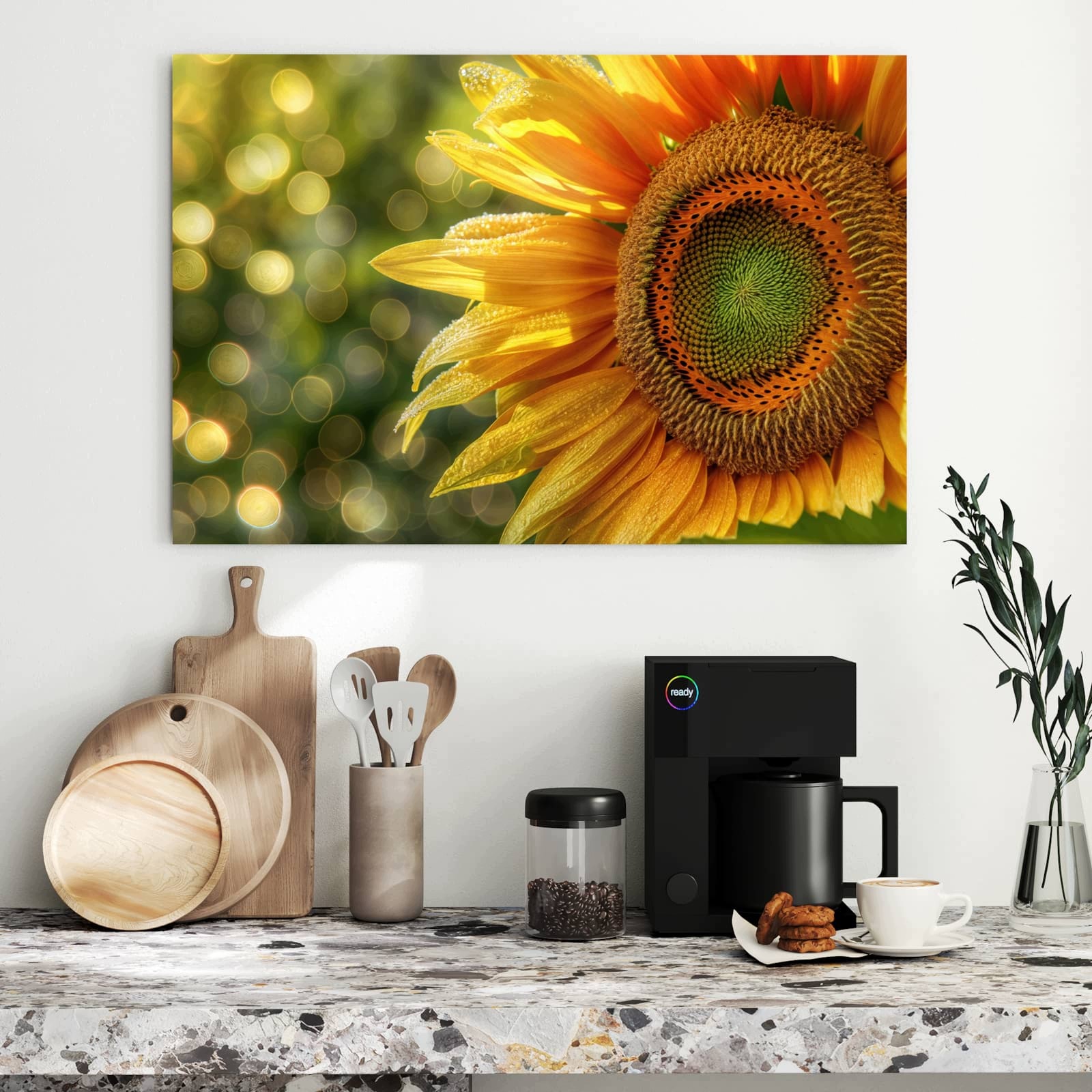 Magnetická tabule – obraz na zeď Slunečnice makro | 90 × 60 cm