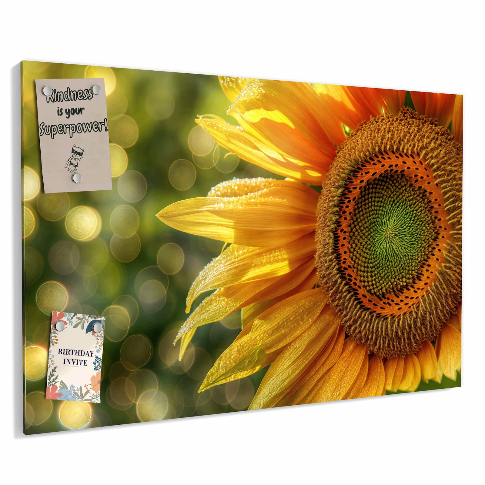 Magnetická tabule – obraz na zeď Slunečnice makro | 90 × 60 cm