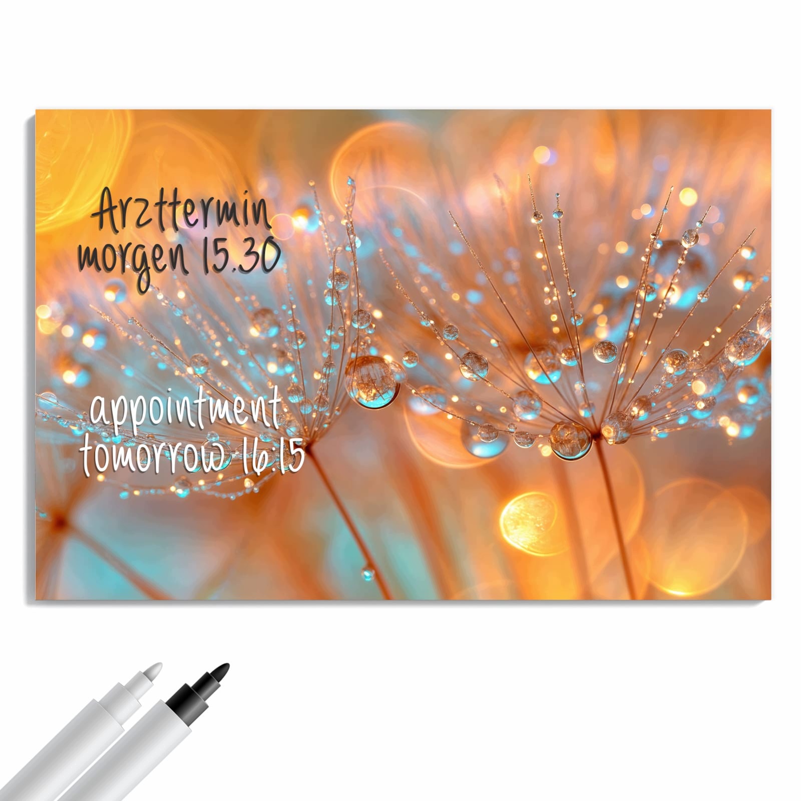 Magnetická tabule – obraz na zeď Pampelišky kapka | 60 × 40 cm
