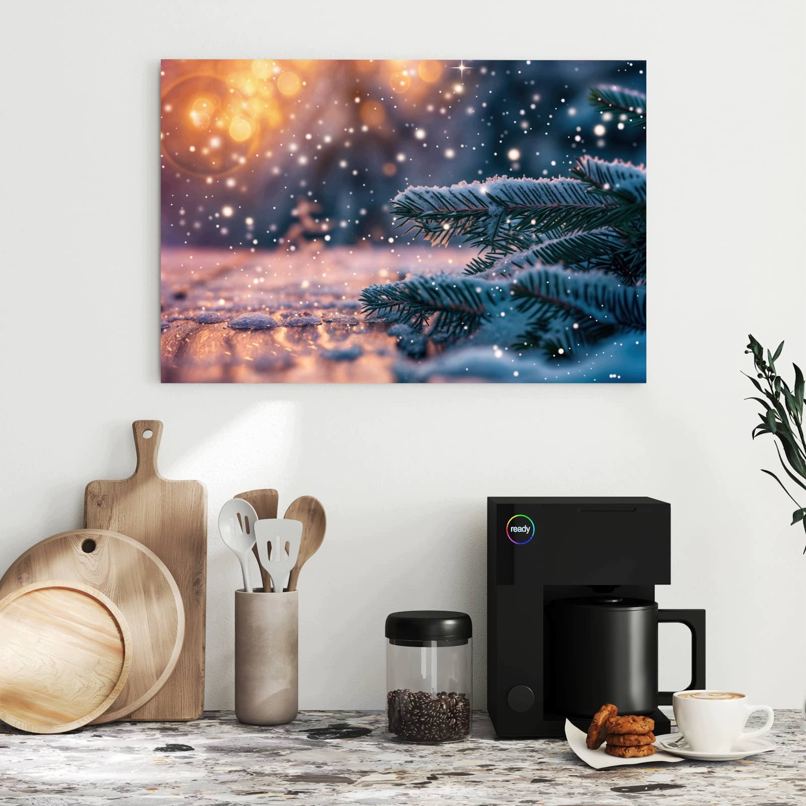 Magnetická tabule – obraz na zeď Zimní jedlové větvičky | 60 × 40 cm