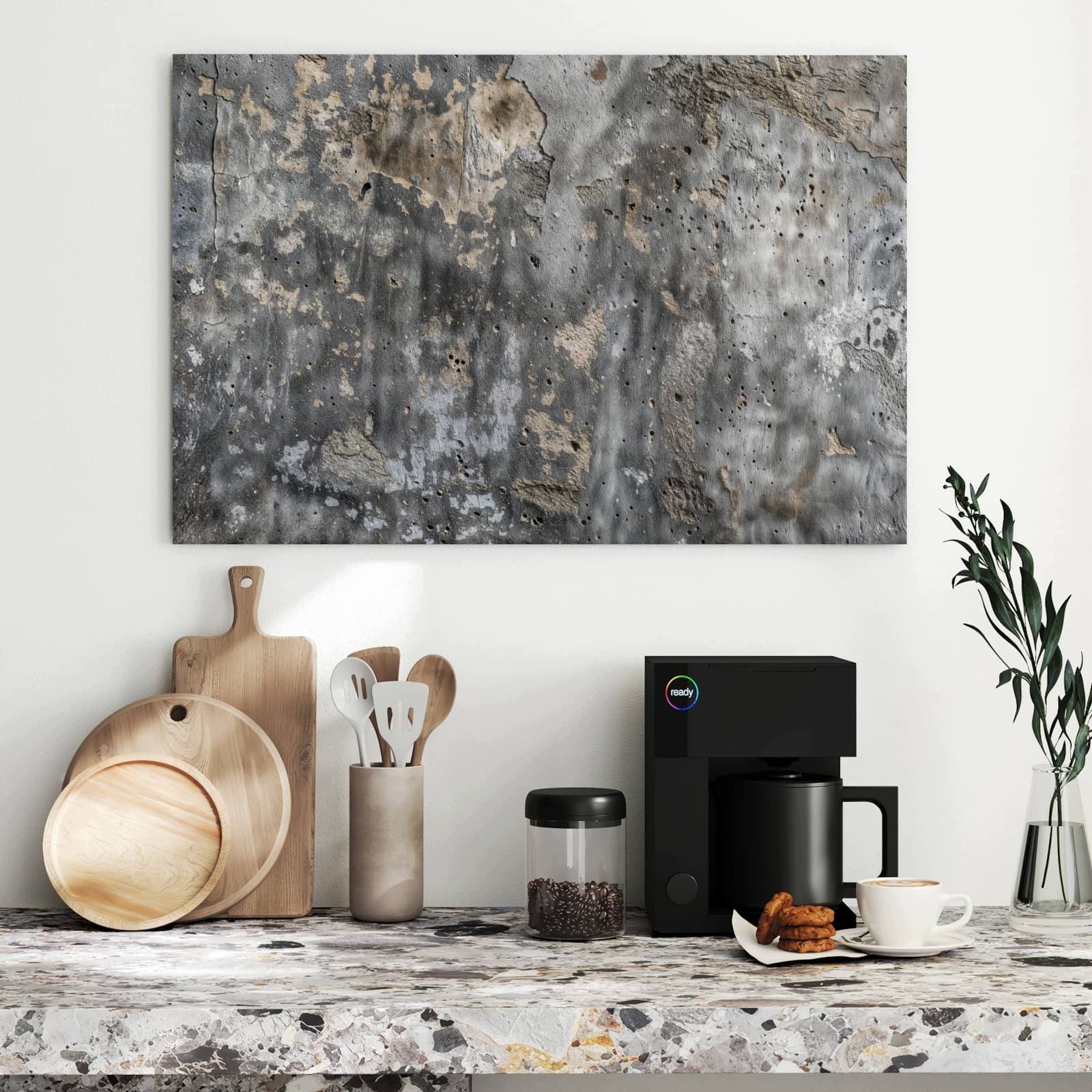 Magnetická tabule – obraz na zeď Drsná betonová stěna | 90 × 60 cm