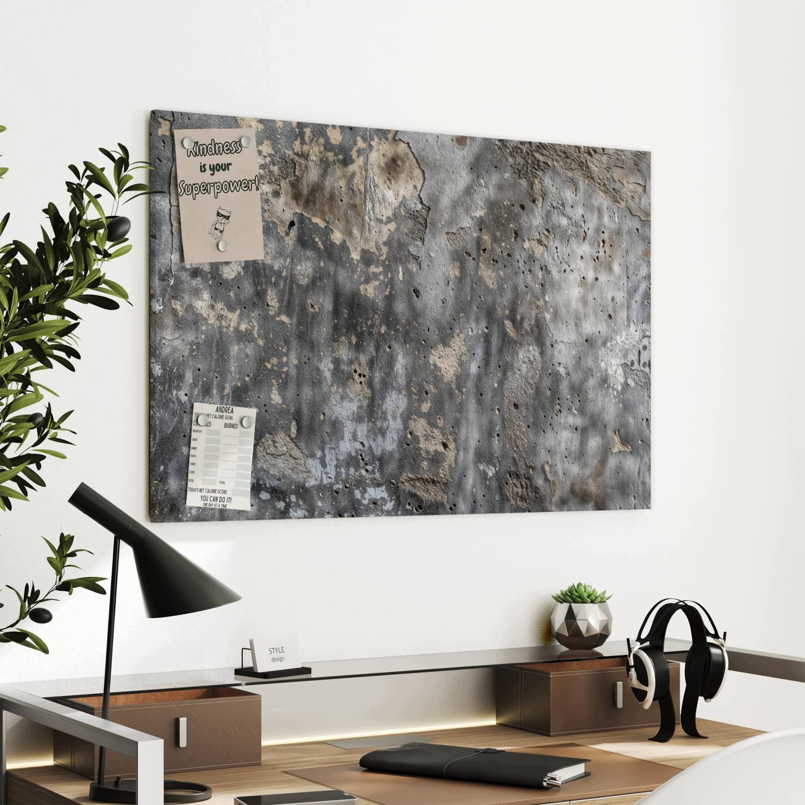 Magnetická tabule – obraz na zeď Drsná betonová stěna | 90 × 60 cm