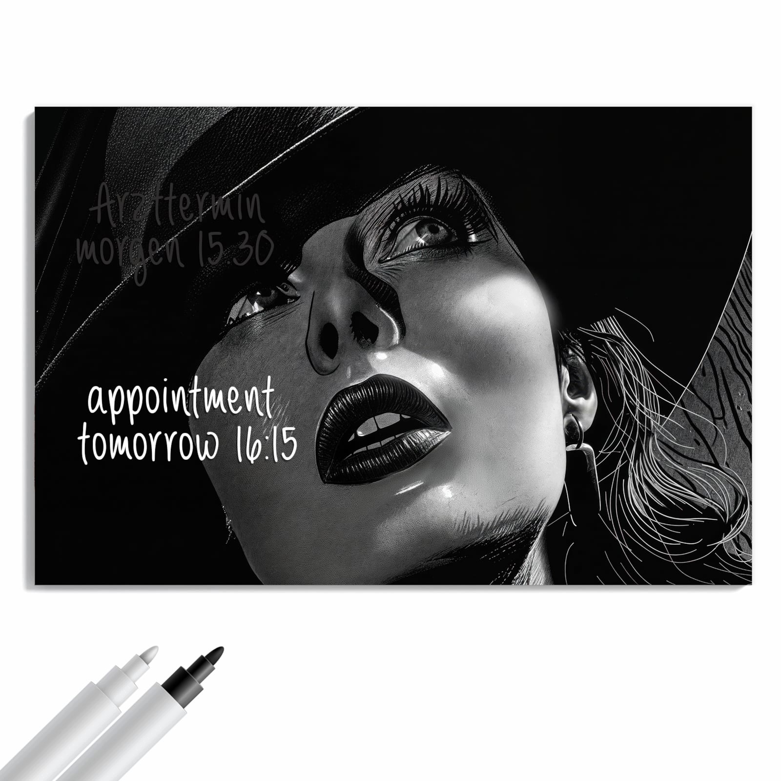 Magnetická tabule – obraz na zeď Portrét ve stínu | 60 × 40 cm