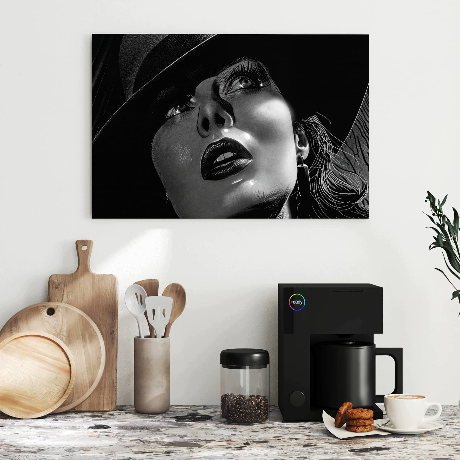 Magnetická tabule – obraz na zeď Portrét ve stínu | 60 × 40 cm