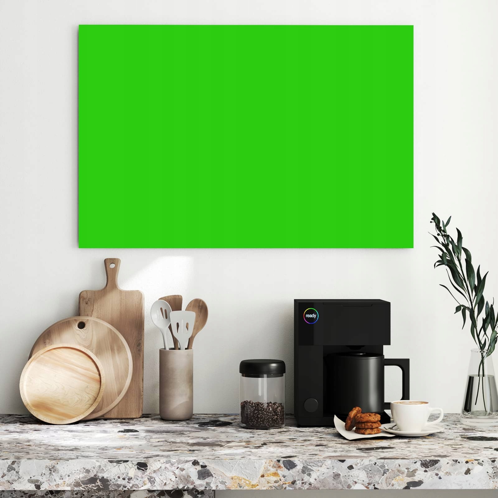 Magnetická tabule – obraz na zeď Neonovozelené pozadí | 90 × 60 cm