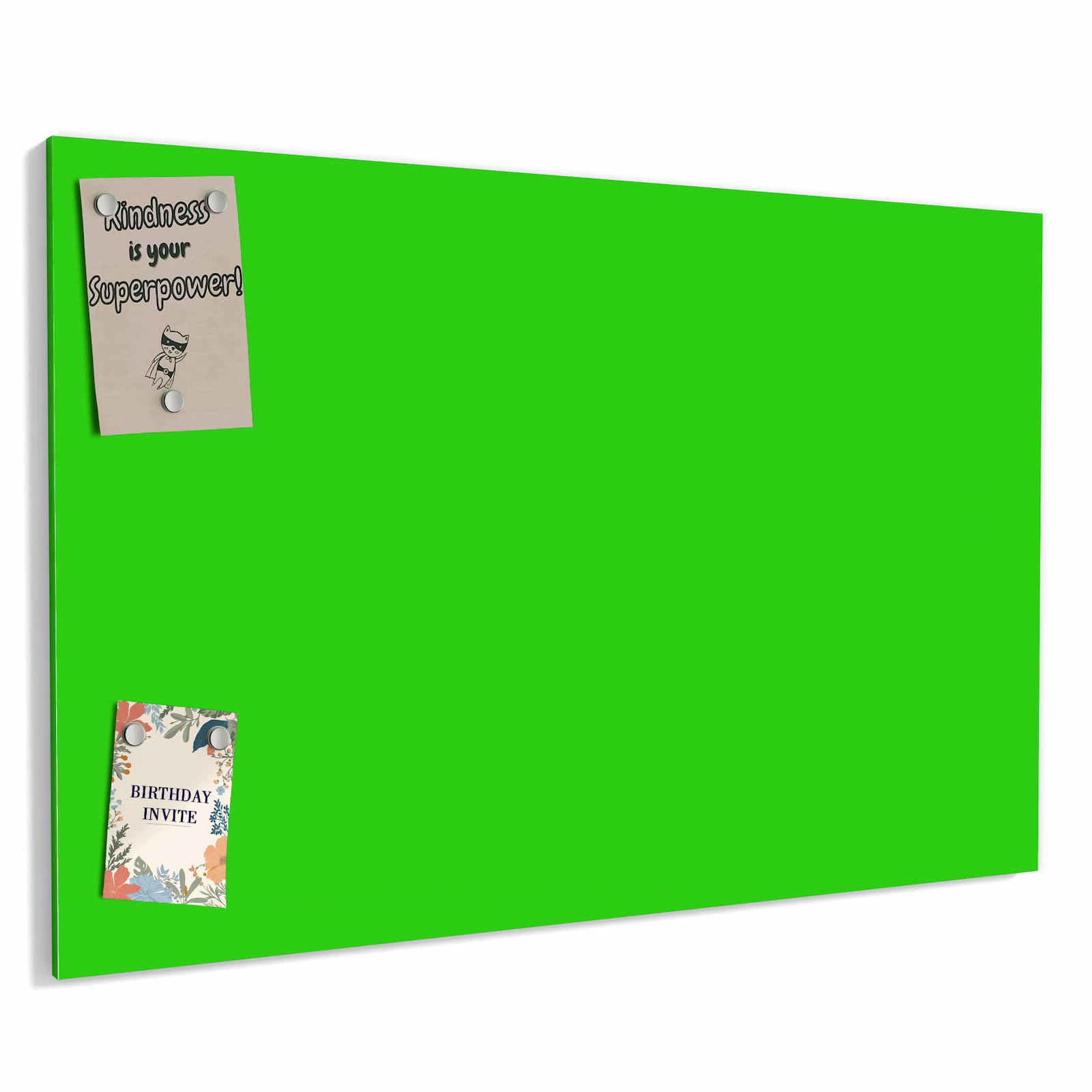 Magnetická tabule – obraz na zeď Neonovozelené pozadí | 90 × 60 cm