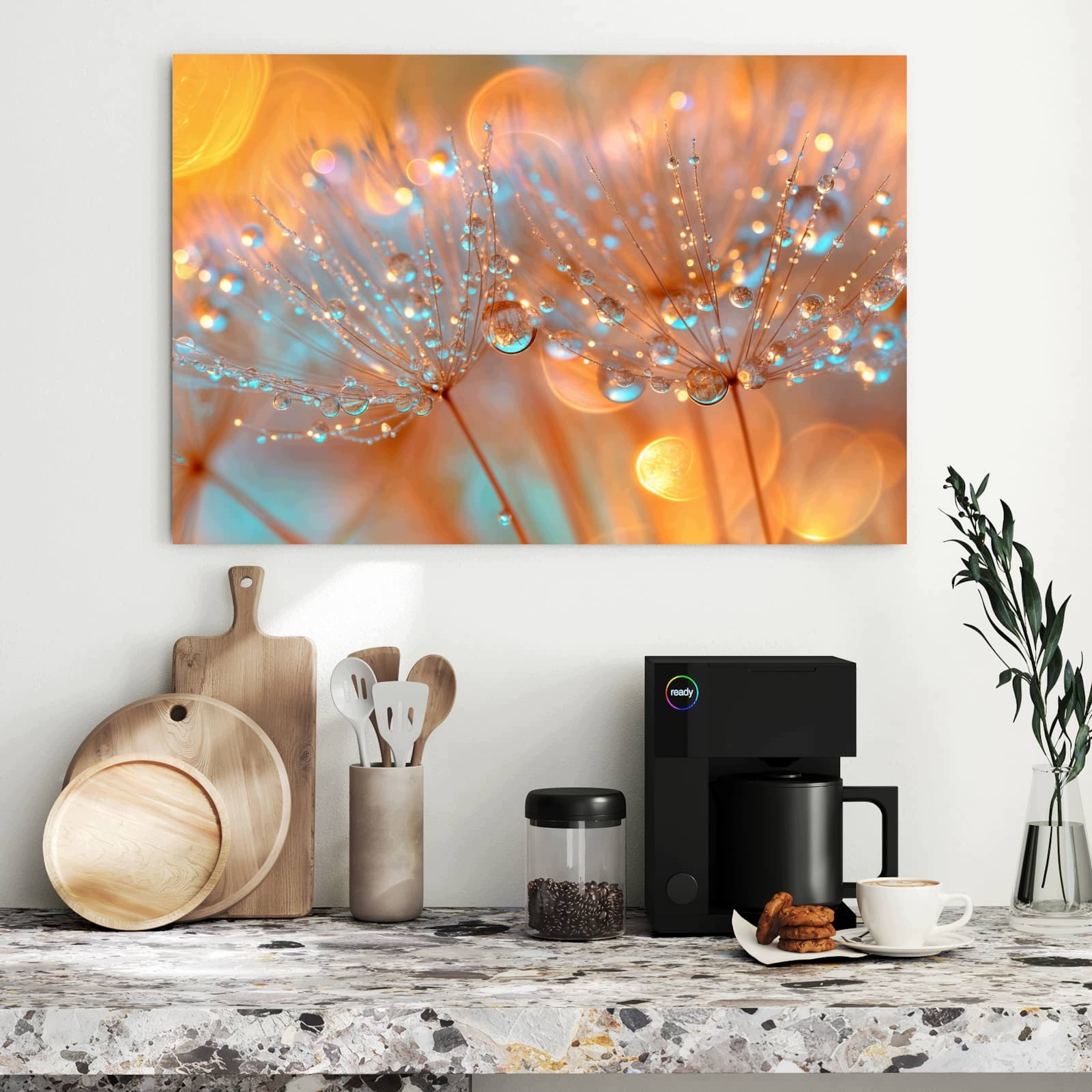 Magnetická tabule – obraz na zeď Pampelišky kapka | 90 × 60 cm