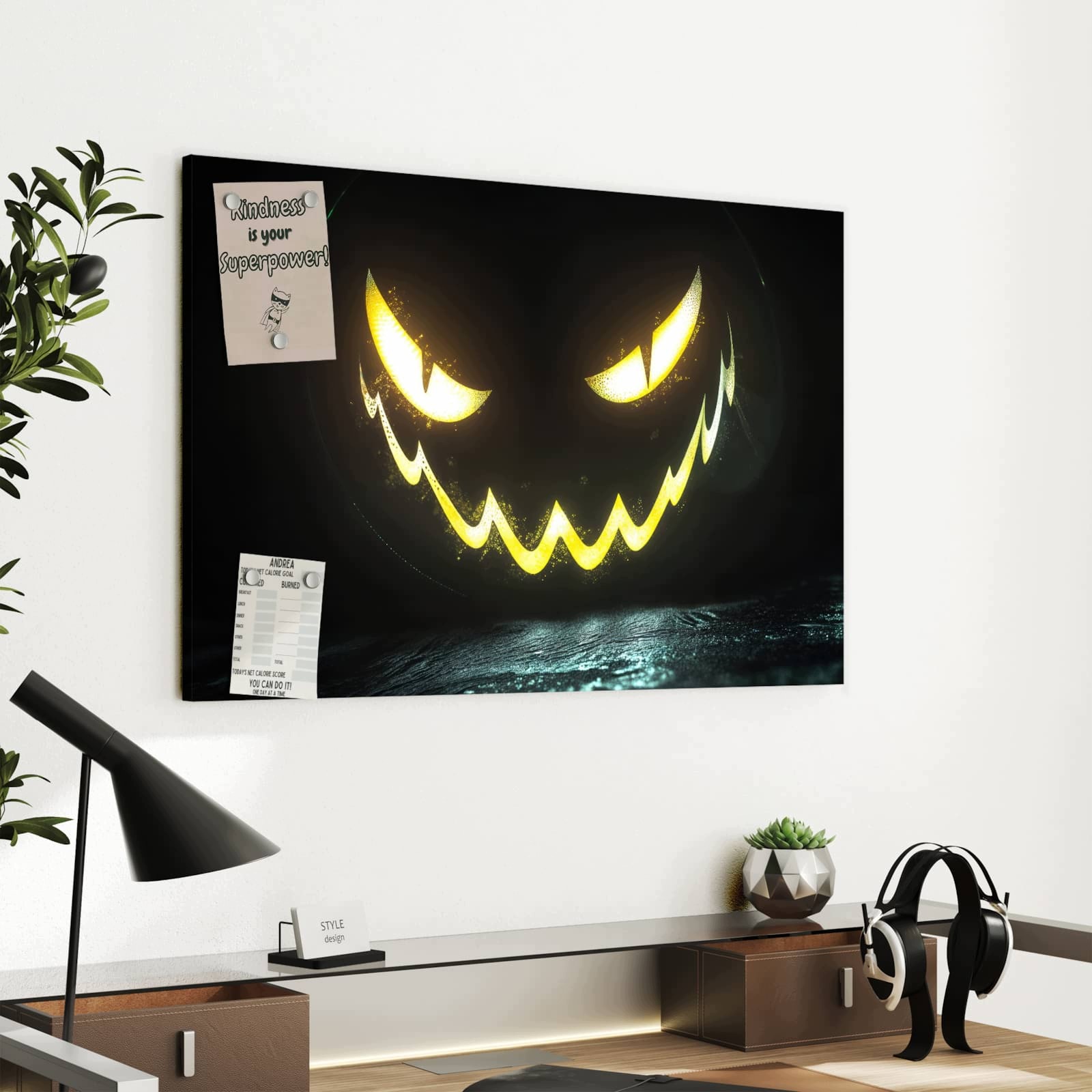 Magnetická tabule – obraz na zeď Zářící dýně | 60 × 40 cm