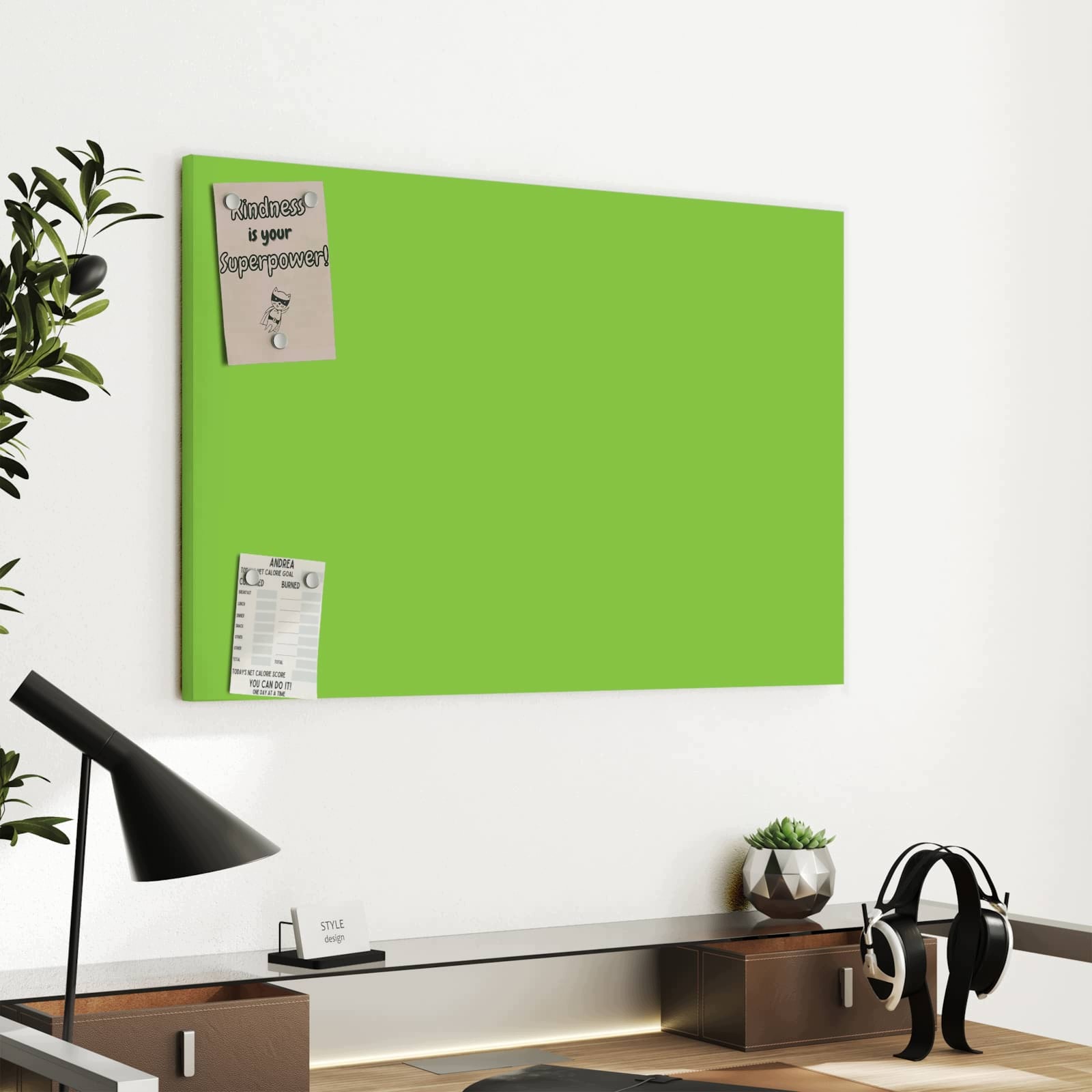 Magnetická tabule – obraz na zeď Světle zelené pozadí | 60 × 40 cm