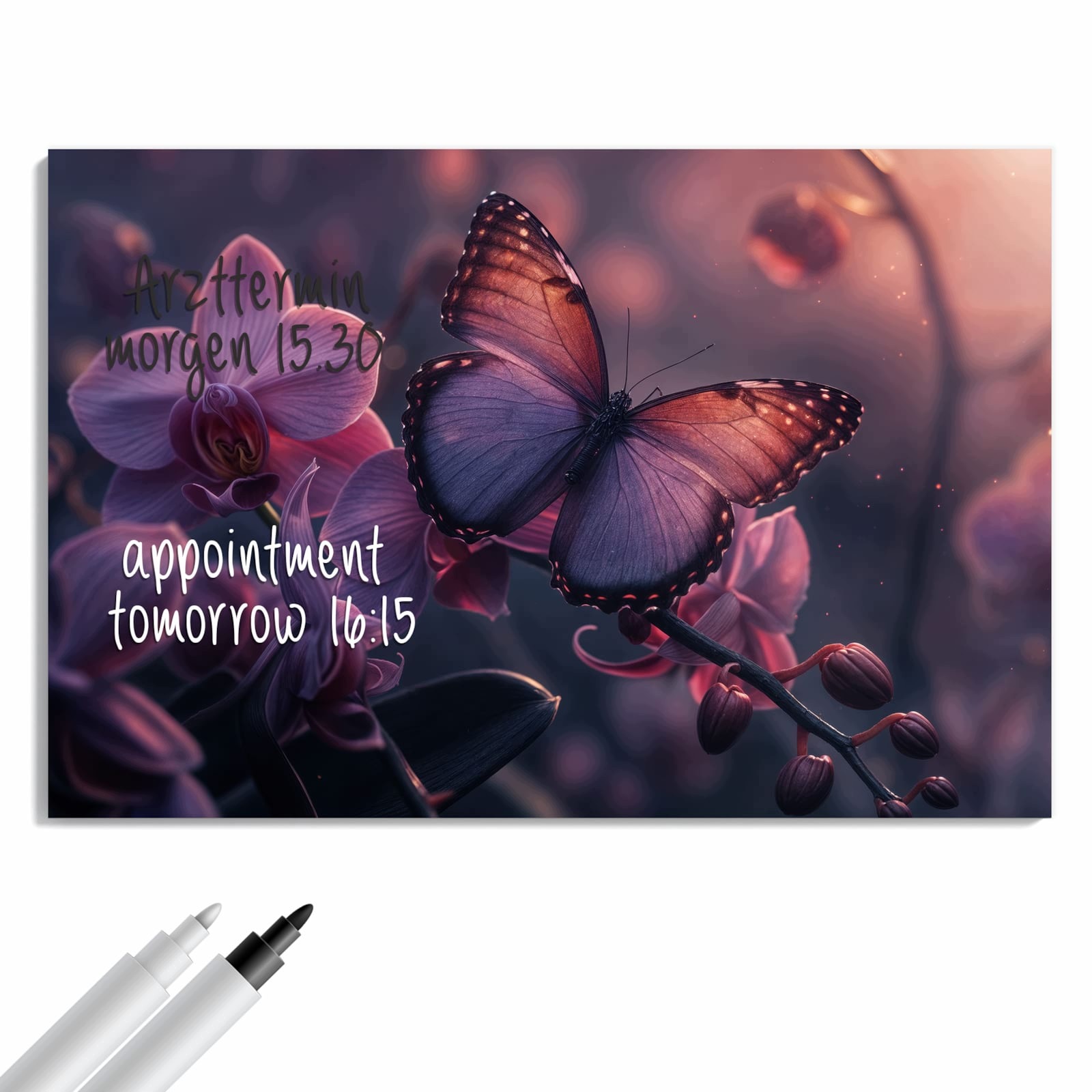Magnetická tabule – obraz na zeď Motýl květina | 60 × 40 cm