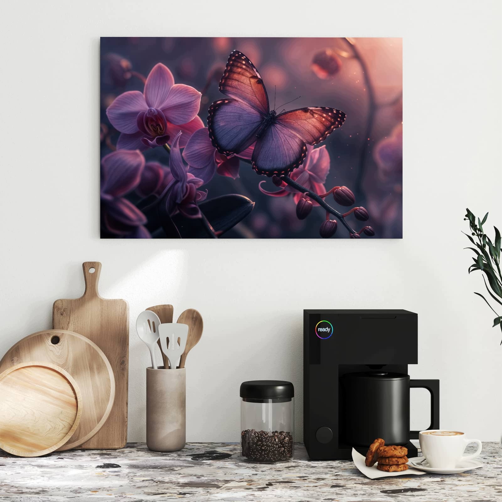 Magnetická tabule – obraz na zeď Motýl květina | 60 × 40 cm