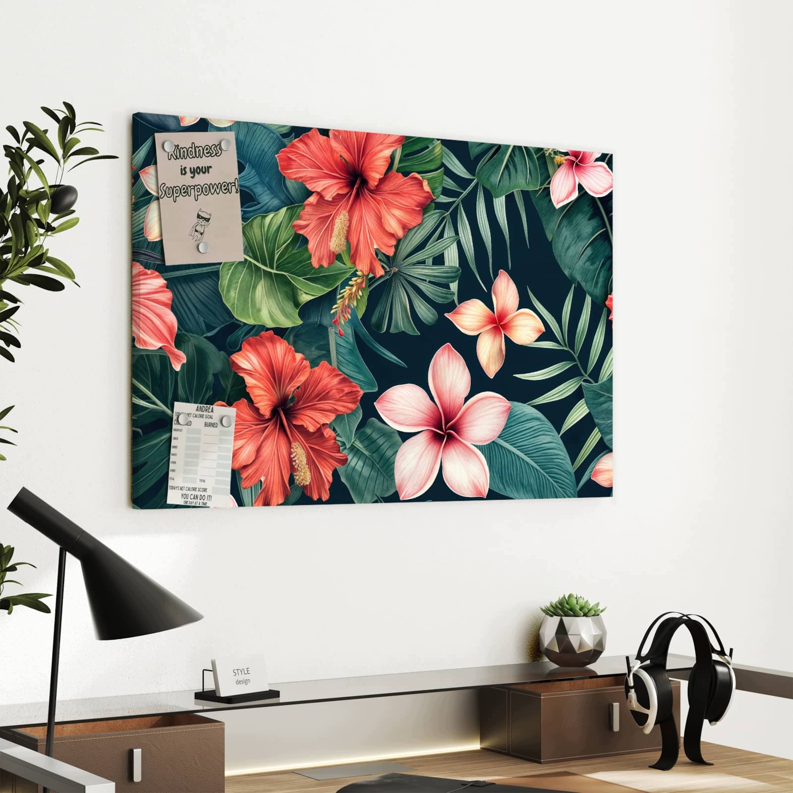 Magnetická tabule – obraz na zeď Tropické květiny | 60 × 40 cm