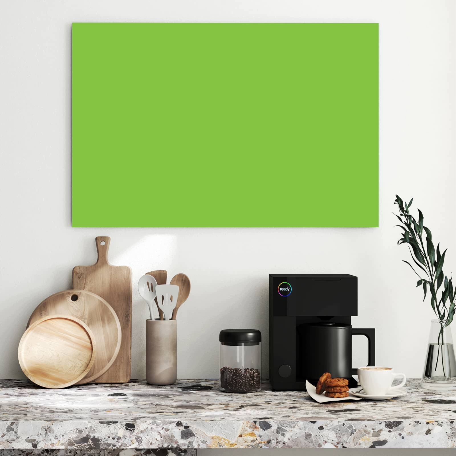 Magnetická tabule – obraz na zeď Světle zelené pozadí | 90 × 60 cm