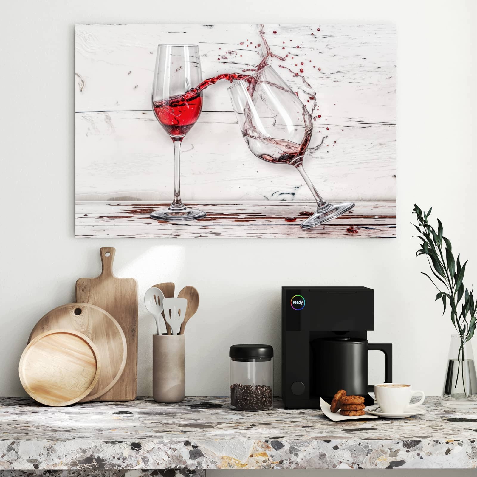 Magnetická tabule – obraz na zeď Padající sklenice na víno | 90 × 60 cm