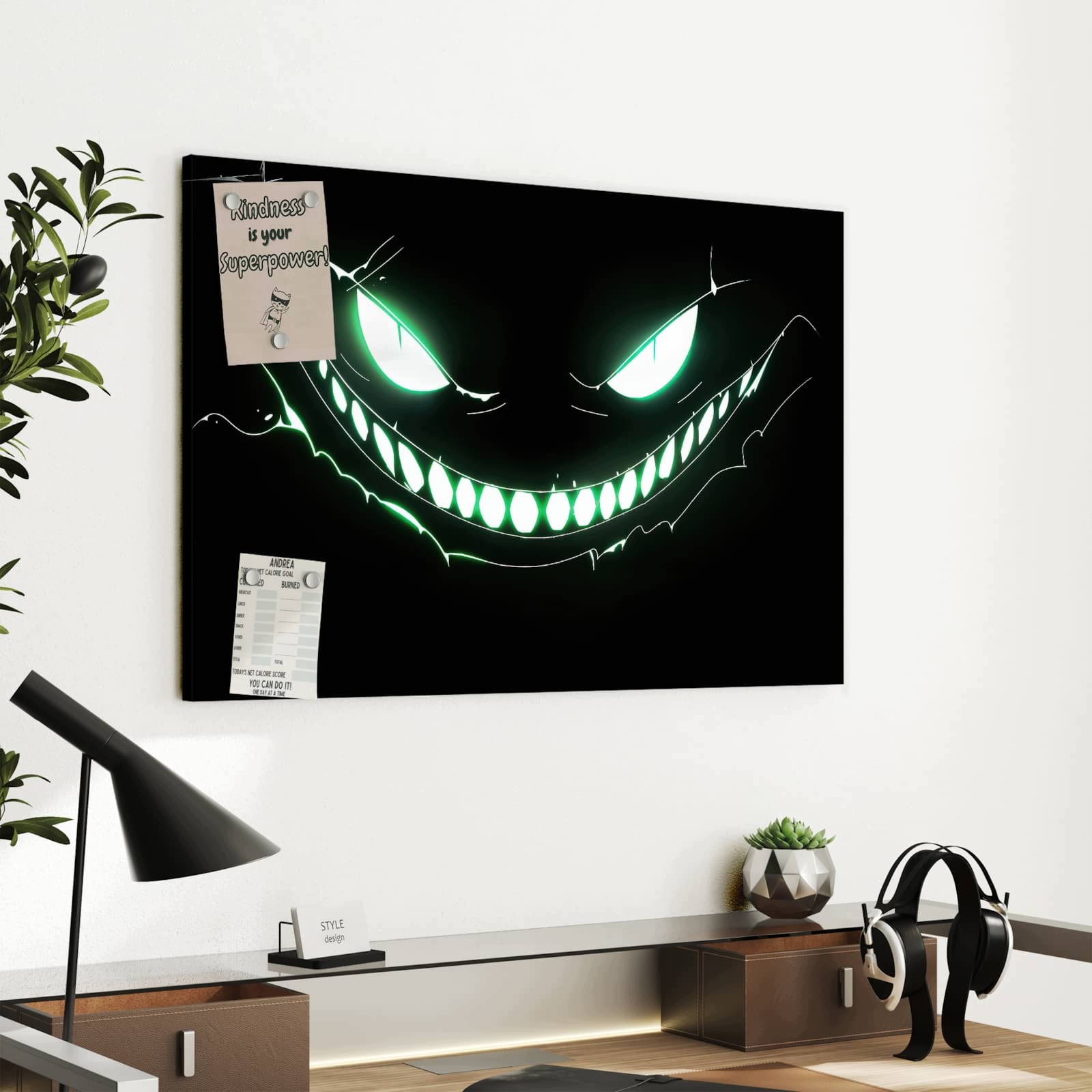 Magnetická tabule – obraz na zeď Usměvavá tvář | 60 × 40 cm