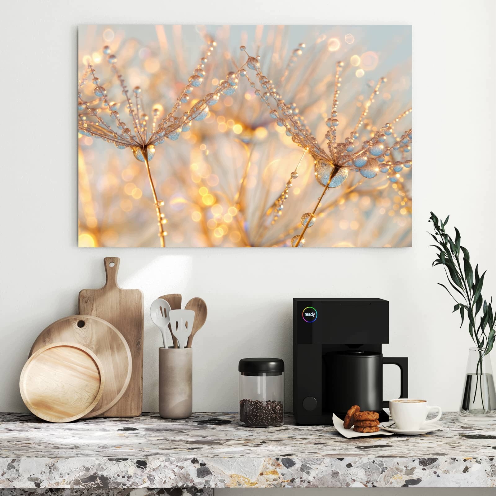 Magnetická tabule – obraz na zeď Kapky rosy panorama | 90 × 60 cm