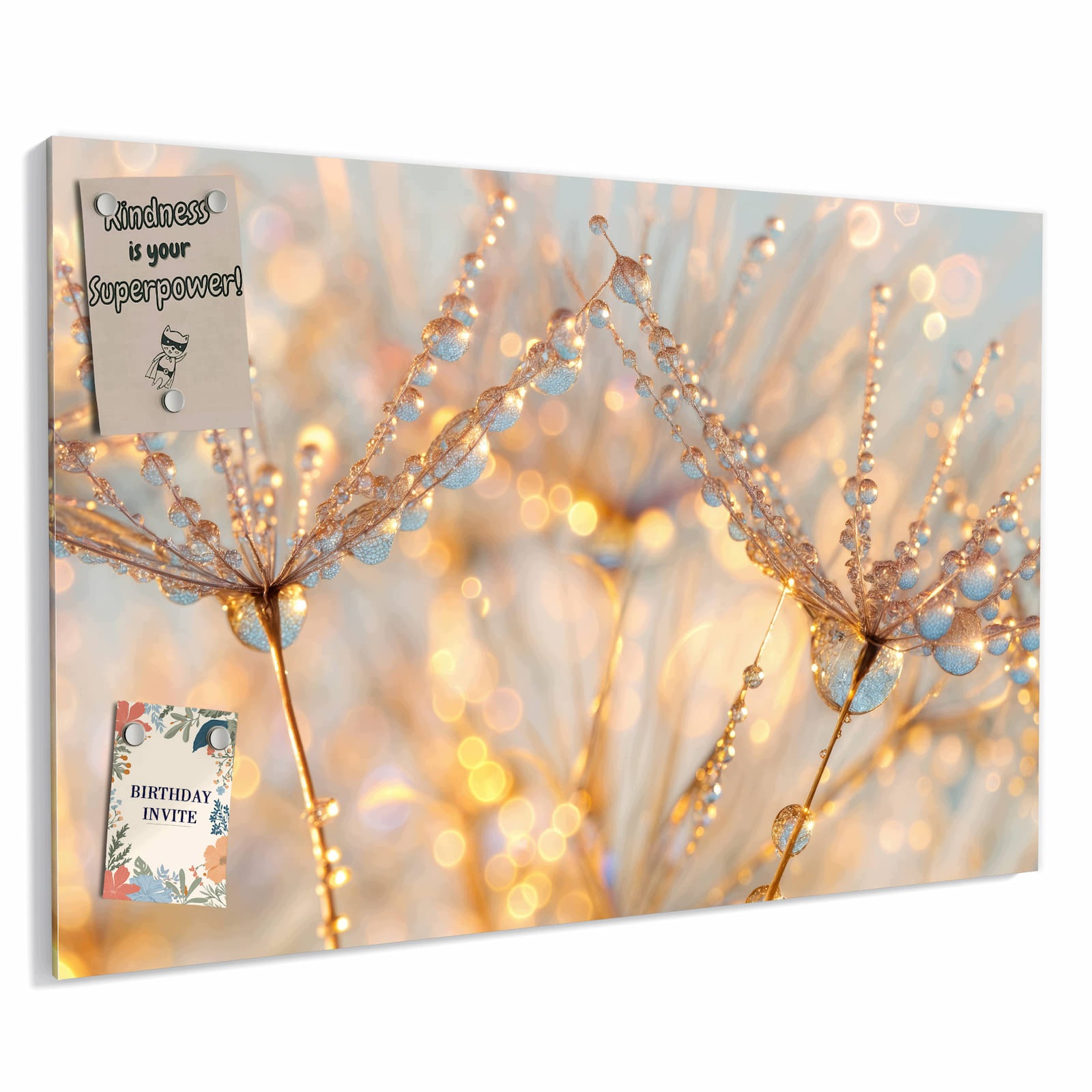 Magnetická tabule – obraz na zeď Kapky rosy panorama | 90 × 60 cm