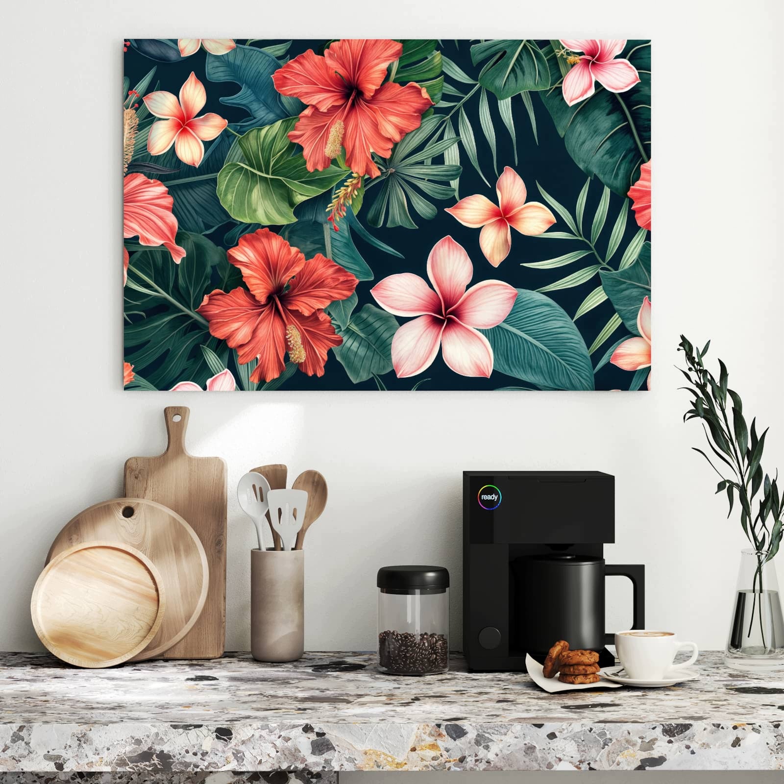 Magnetická tabule – obraz na zeď Tropické květiny | 90 × 60 cm
