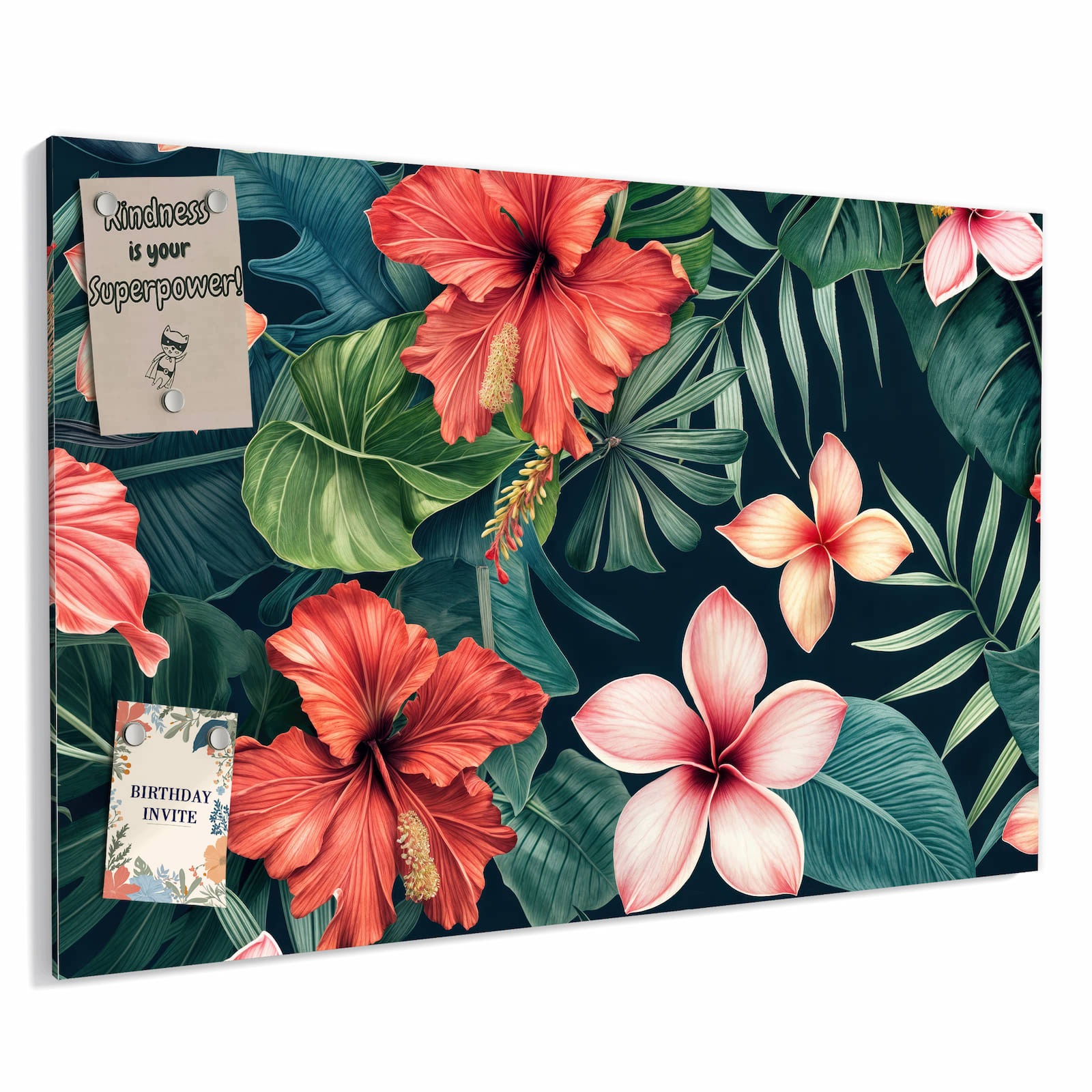 Magnetická tabule – obraz na zeď Tropické květiny | 90 × 60 cm
