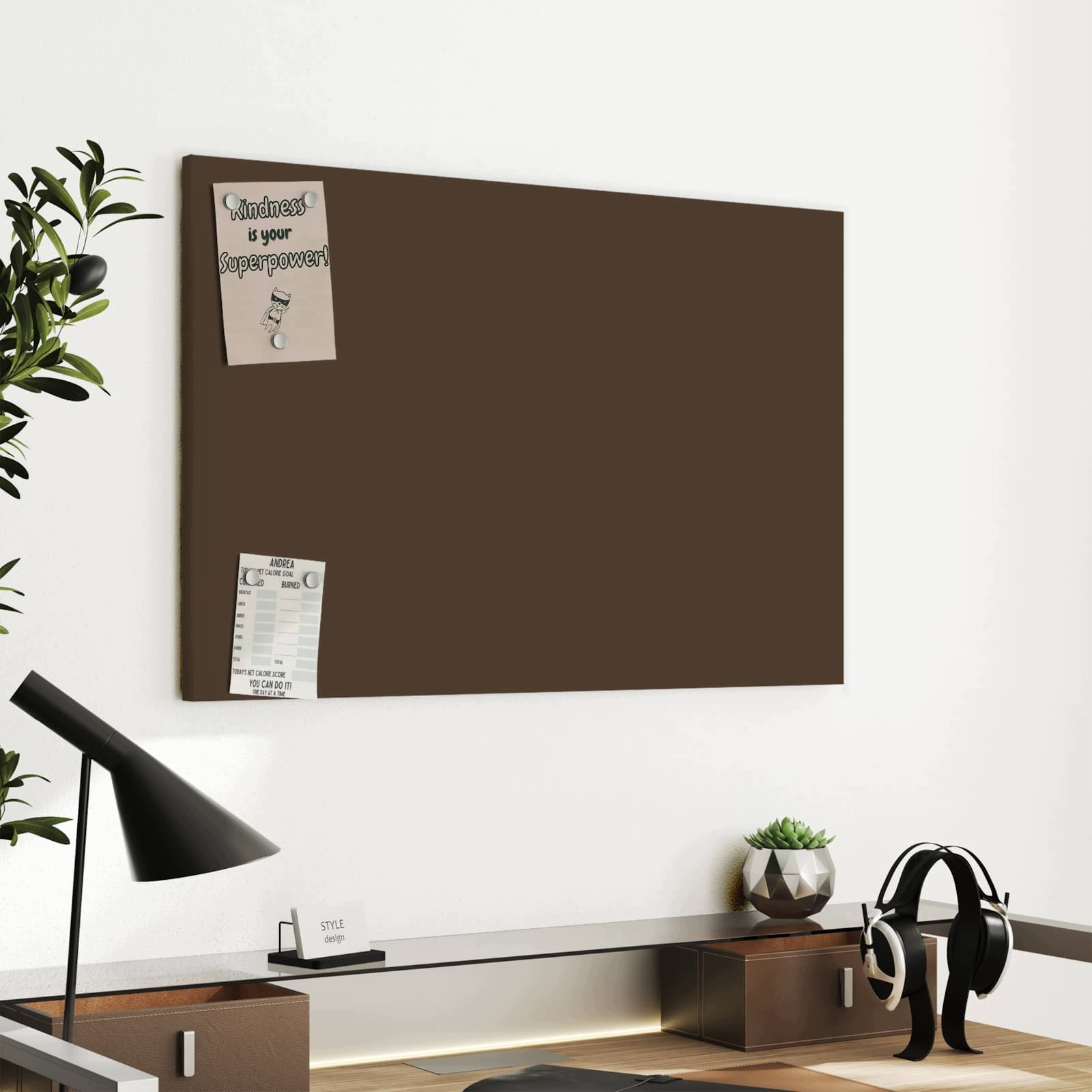 Magnetická tabule – obraz na zeď Tmavě hnědé pozadí | 60 × 40 cm