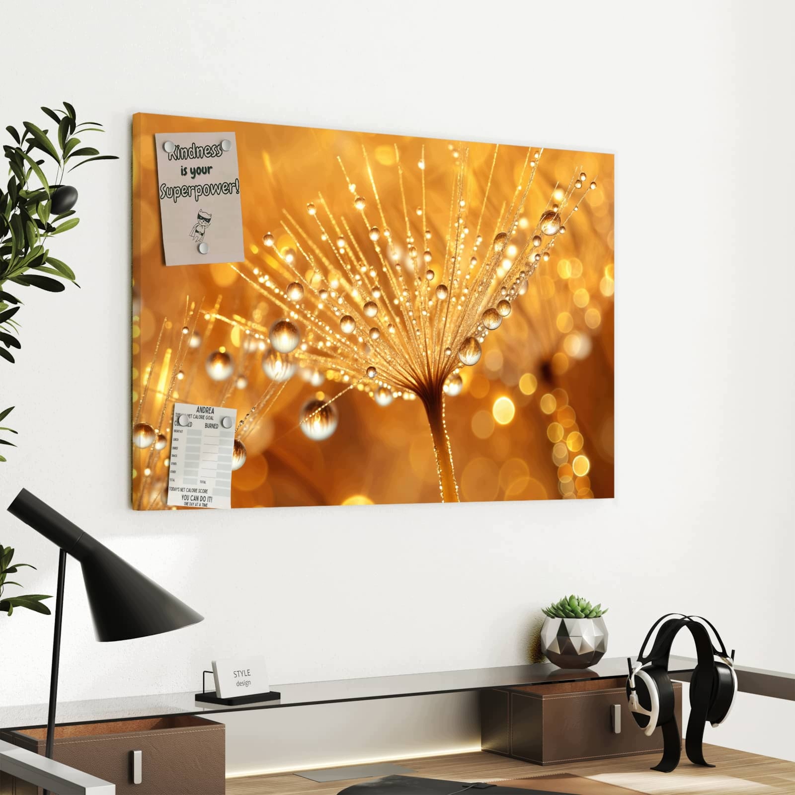 Magnetická tabule – obraz na zeď Pampeliška lékařská kapka | 60 × 40 cm