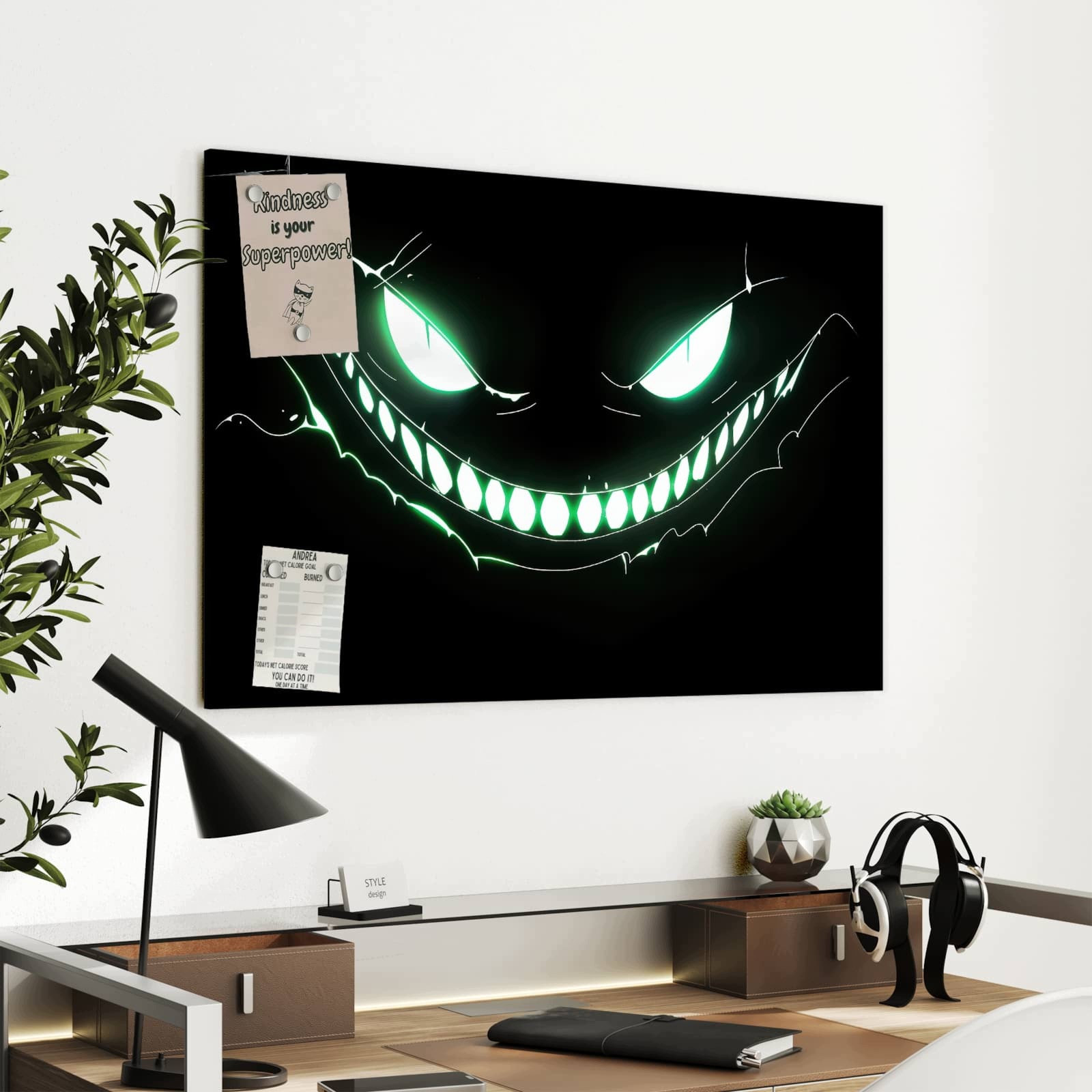 Magnetická tabule – obraz na zeď Usměvavá tvář | 90 × 60 cm