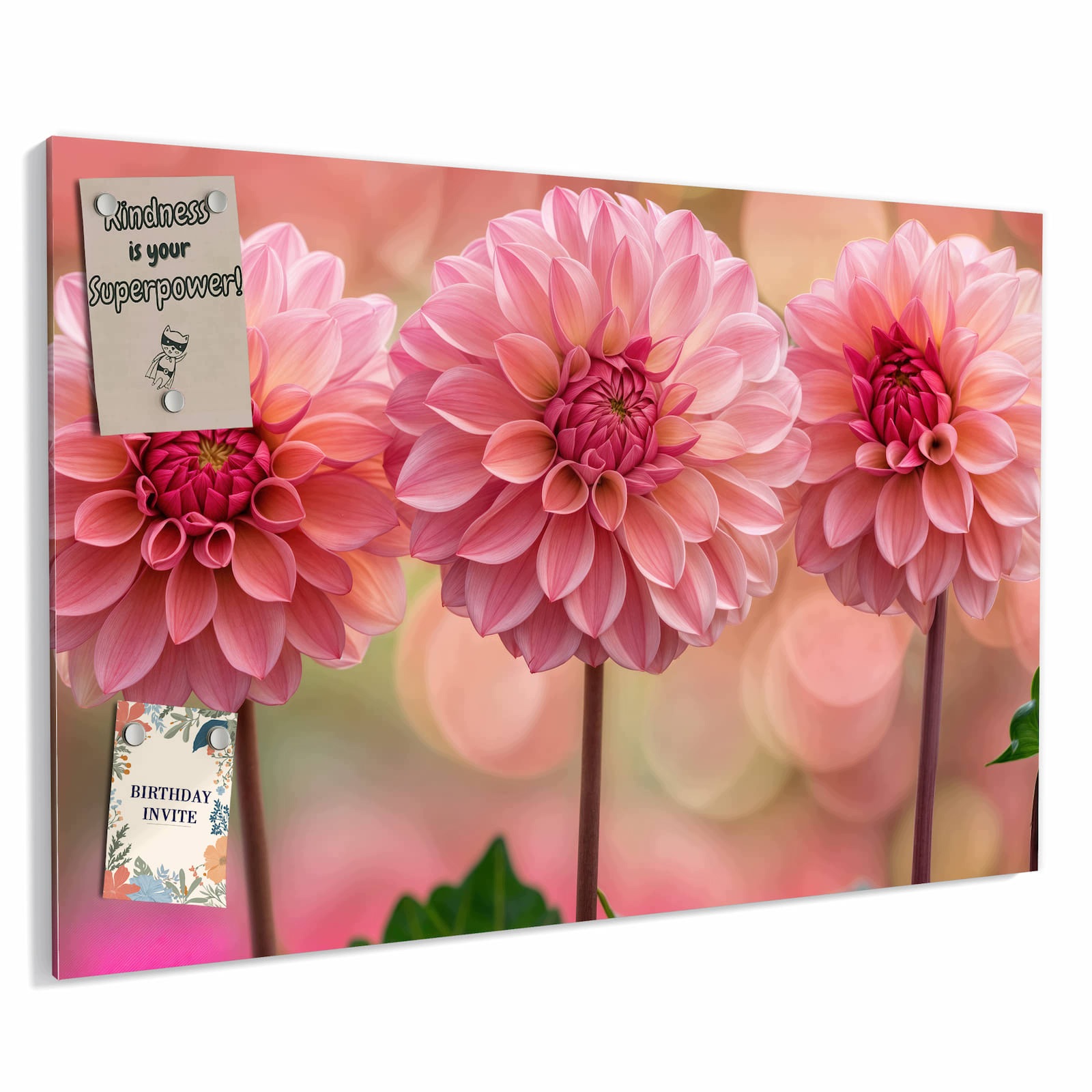 Magnetická tabule – obraz na zeď Tři květiny | 60 × 40 cm