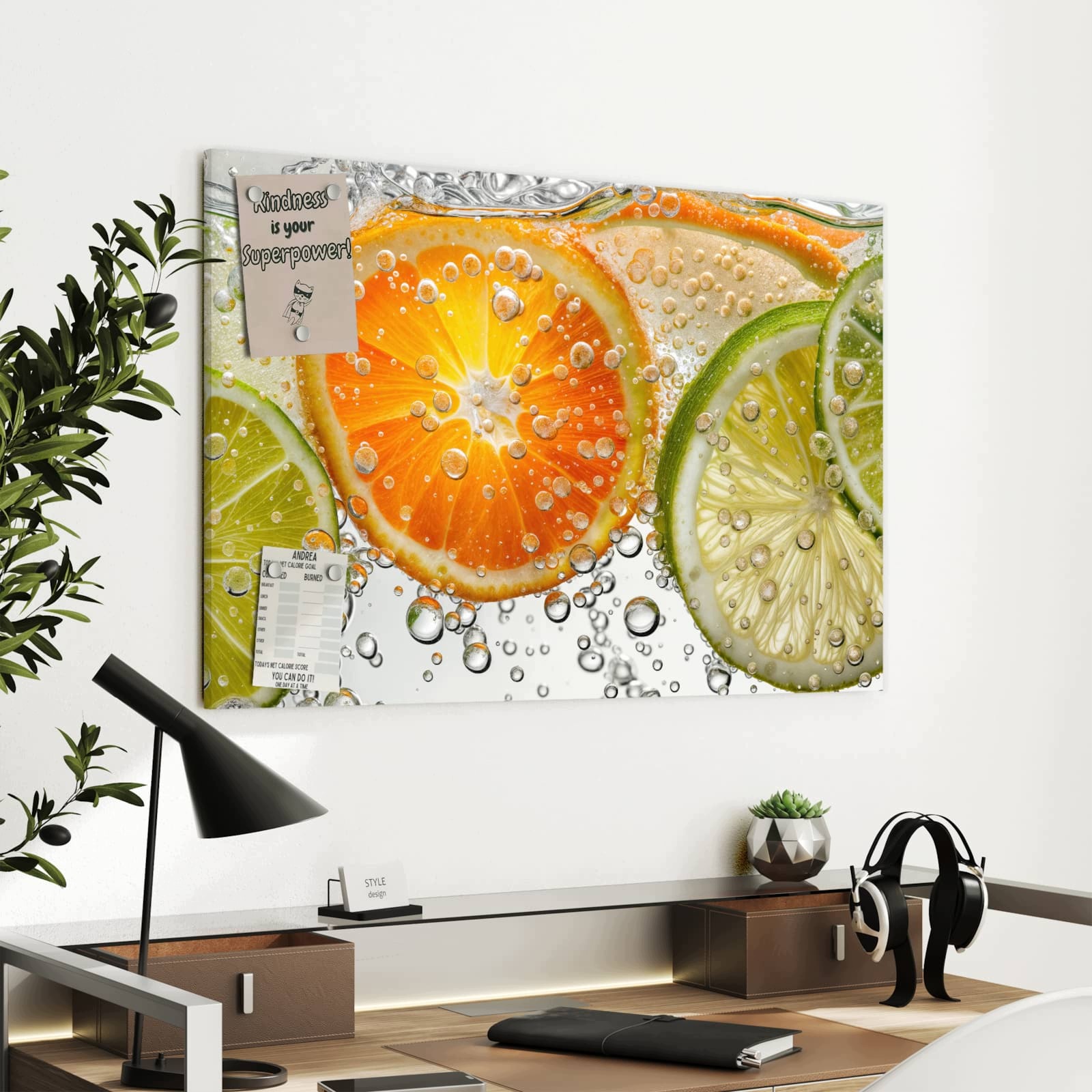 Magnetická tabule – obraz na zeď Ovoce cákance | 90 × 60 cm