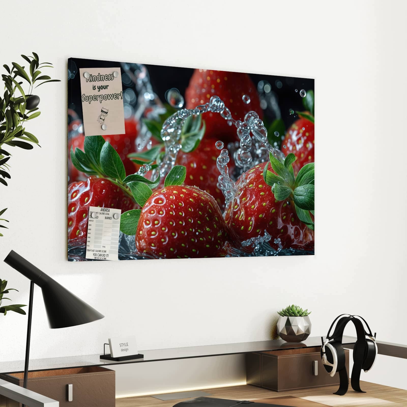 Magnetická tabule – obraz na zeď Čerstvé jahody košík | 60 × 40 cm