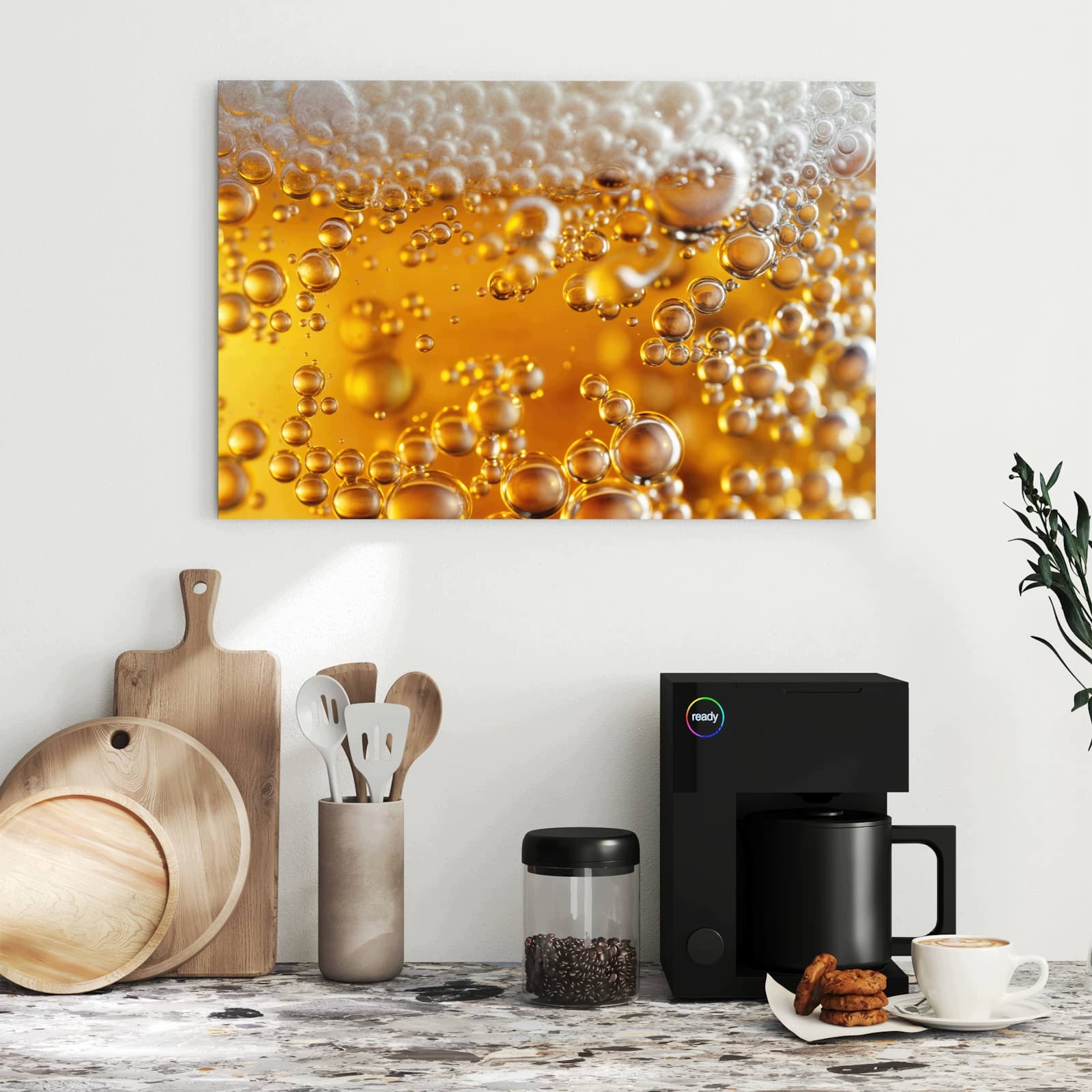 Magnetická tabule – obraz na zeď Zlaté bublinky šampaňského | 60 × 40 cm