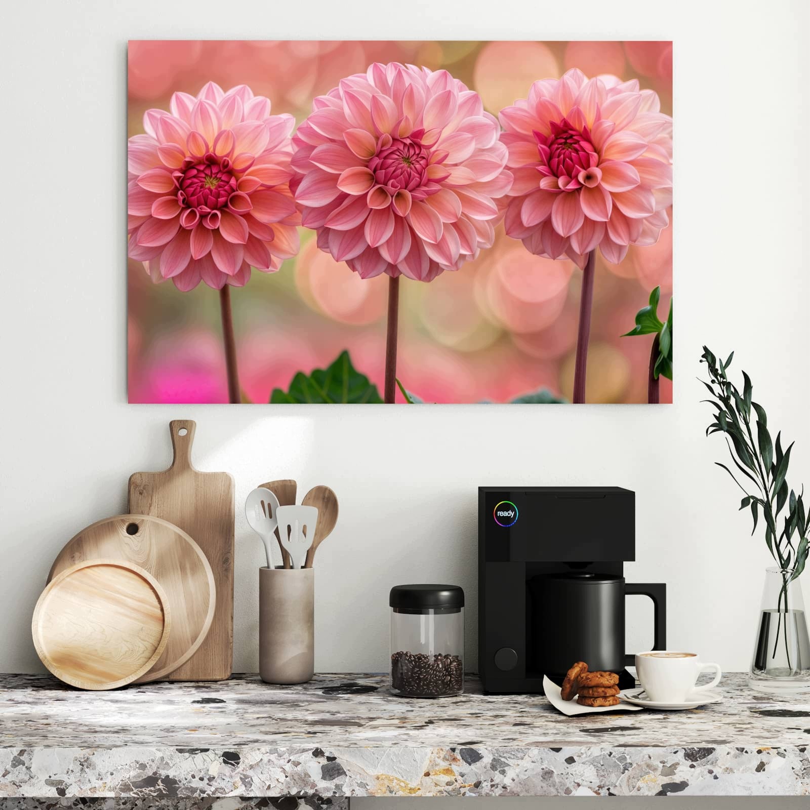 Magnetická tabule – obraz na zeď Tři květiny | 90 × 60 cm