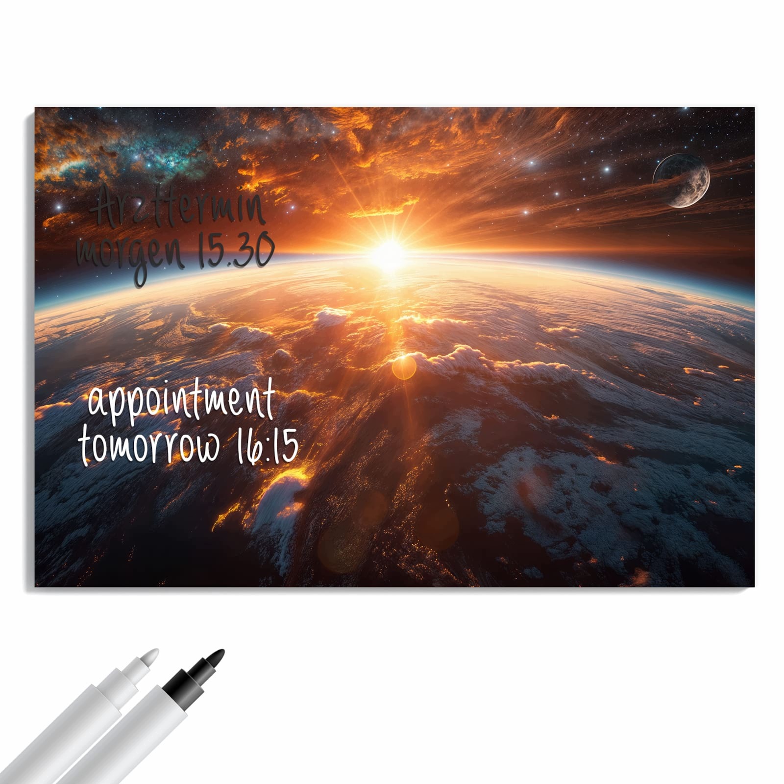 Magnetická tabule – obraz na zeď Země při východu slunce | 90 × 60 cm