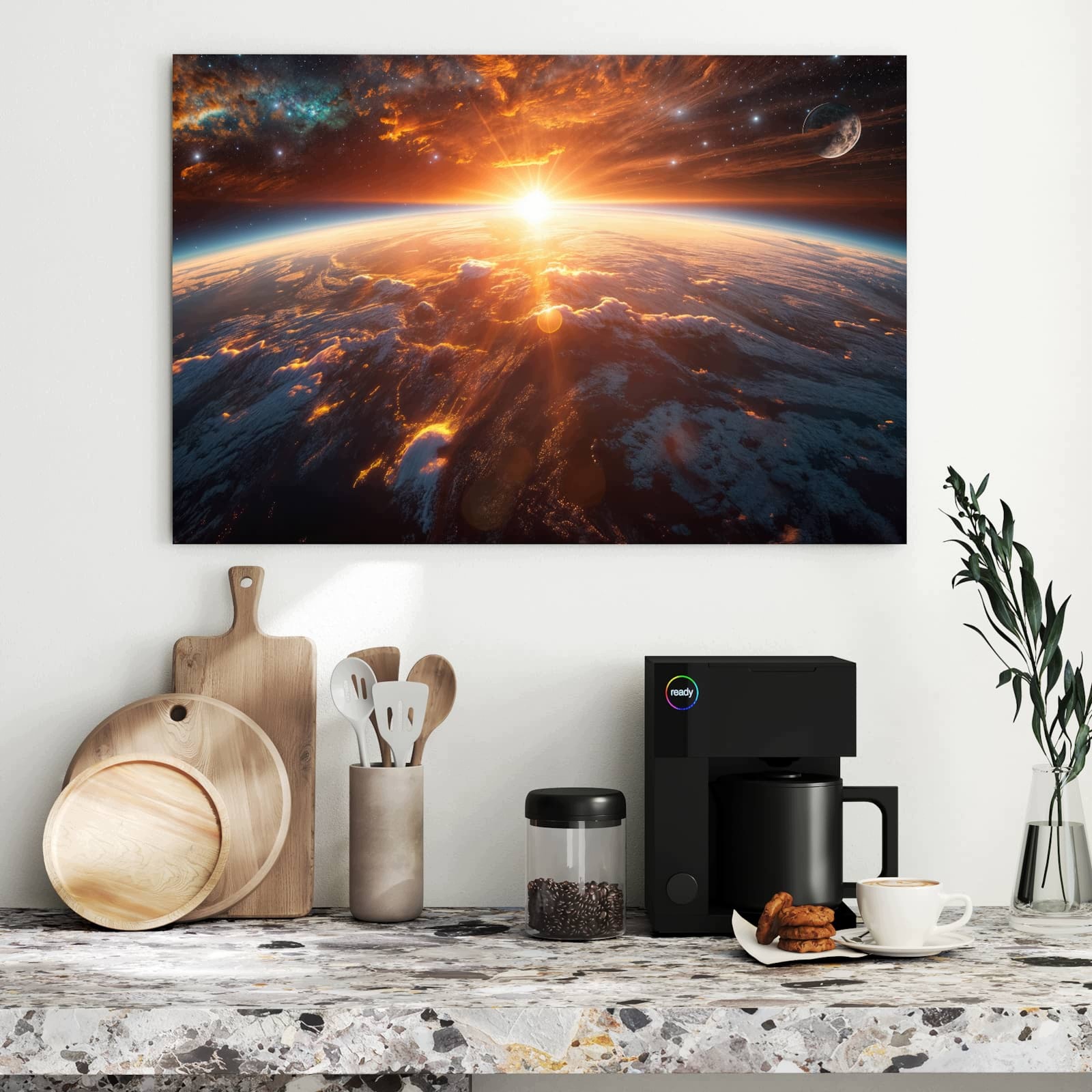 Magnetická tabule – obraz na zeď Země při východu slunce | 90 × 60 cm