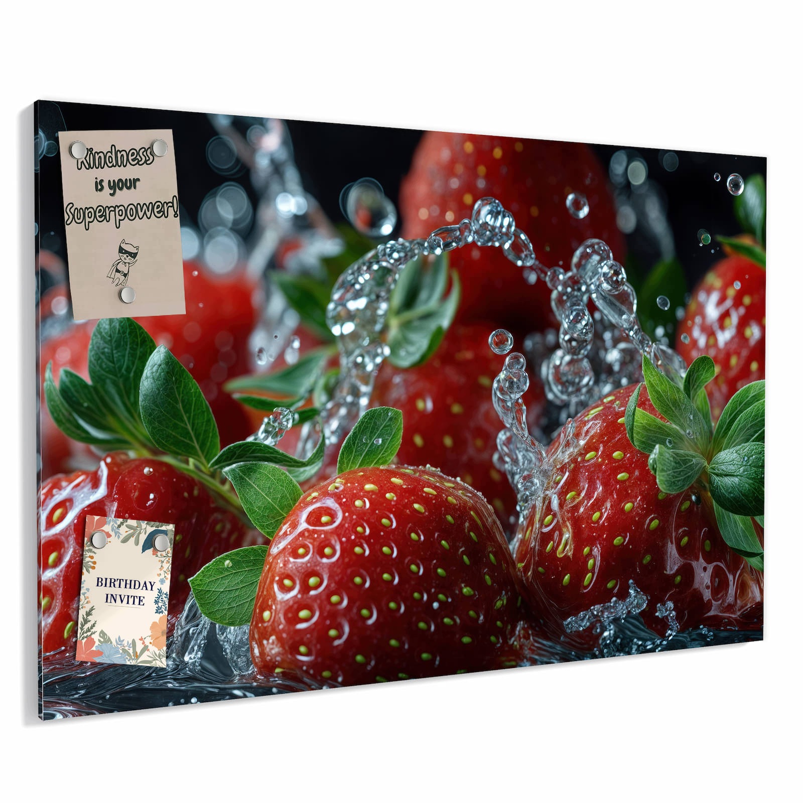 Magnetická tabule – obraz na zeď Čerstvé jahody košík | 90 × 60 cm