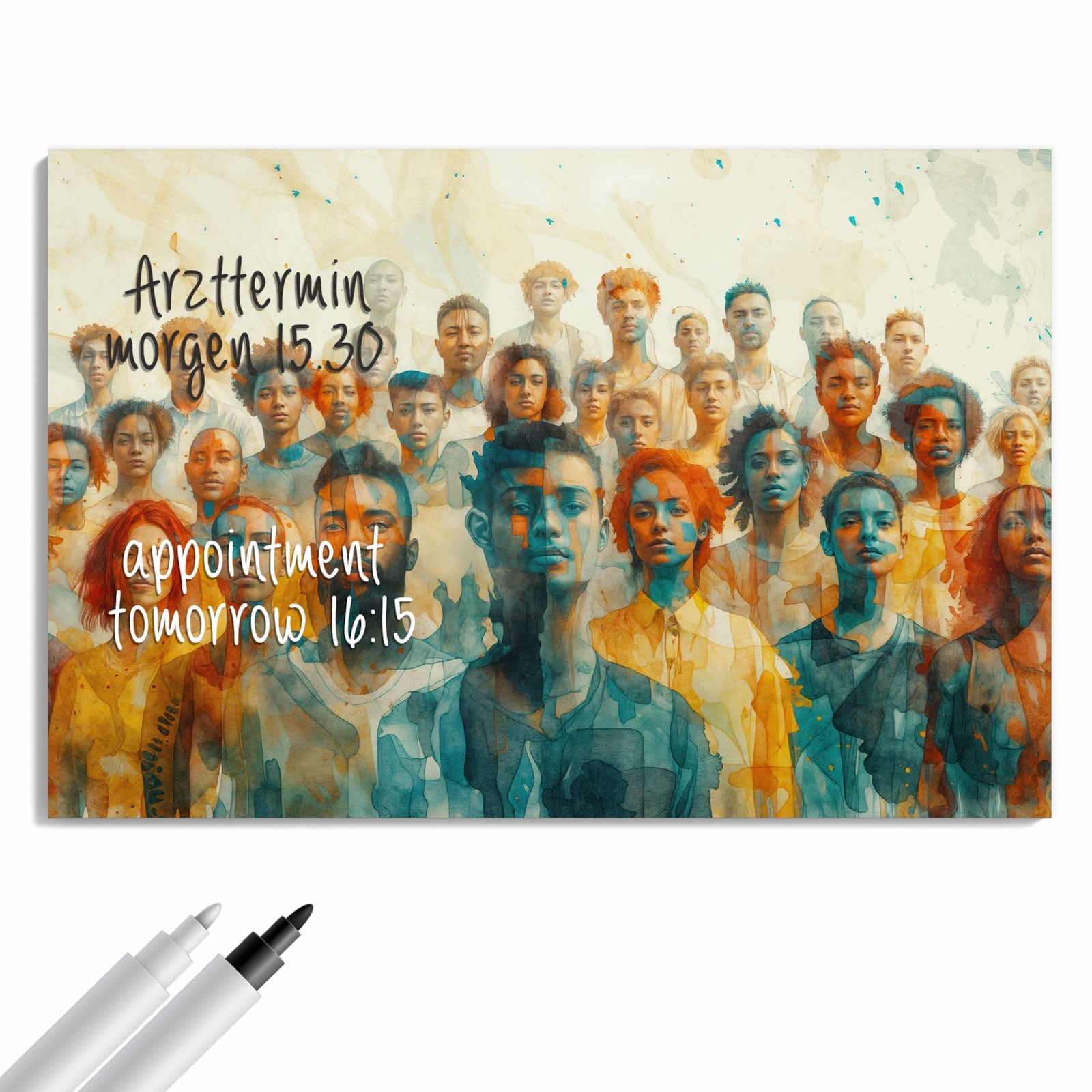 Magnetická tabule – obraz na zeď Rozmanitost tváří | 60 × 40 cm