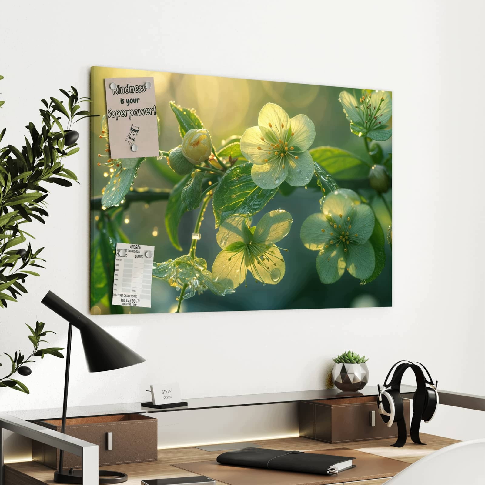 Magnetická tabule – obraz na zeď Kvetoucí poupata | 90 × 60 cm