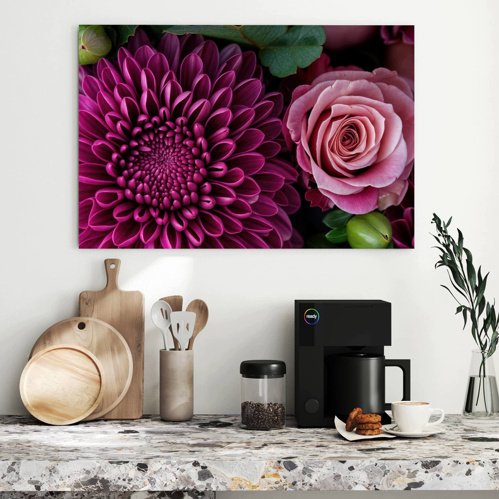 Magnetická tabule – obraz na zeď Tichá květinová kompozice | 90 × 60 cm