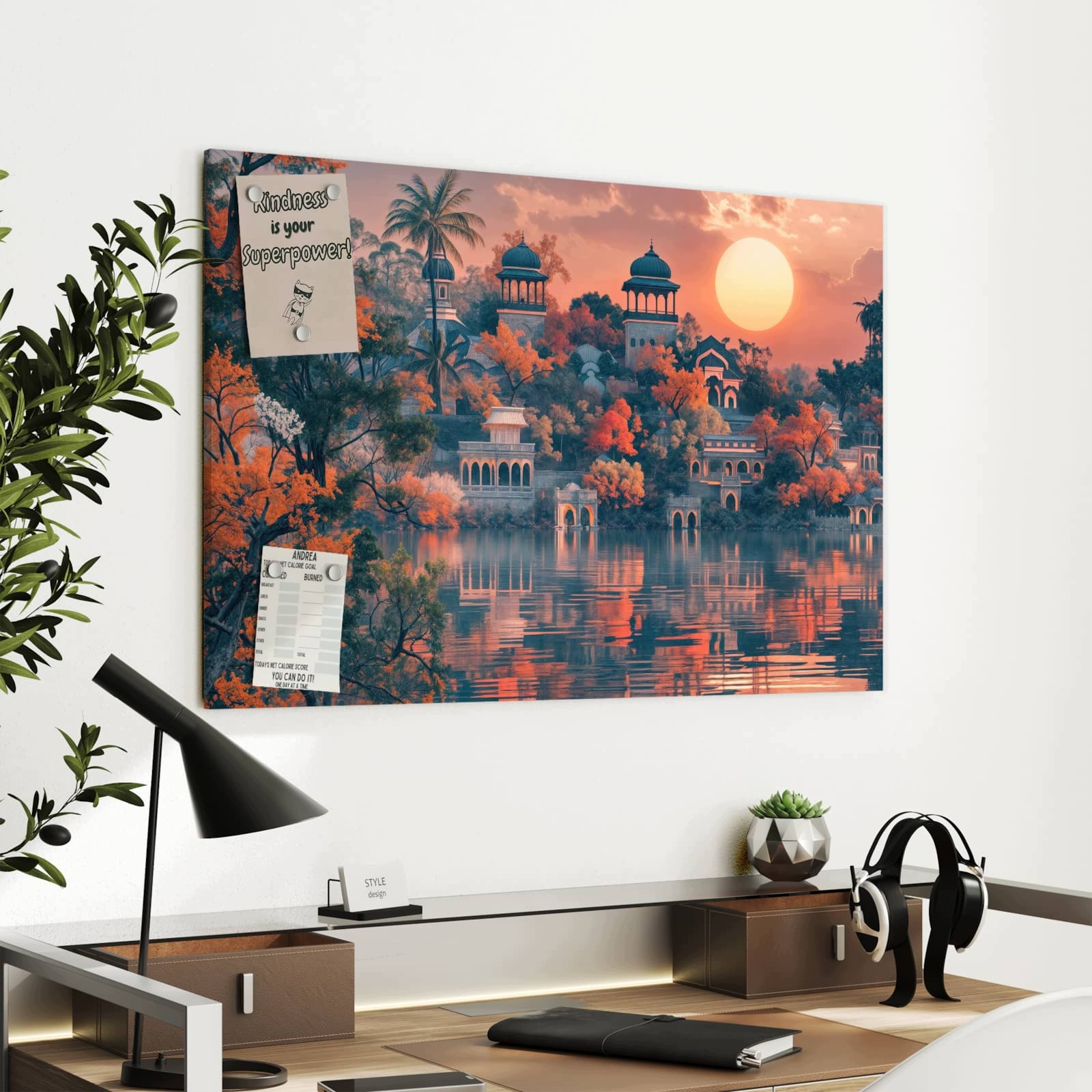 Magnetická tabule – obraz na zeď Palác o západu slunce | 90 × 60 cm