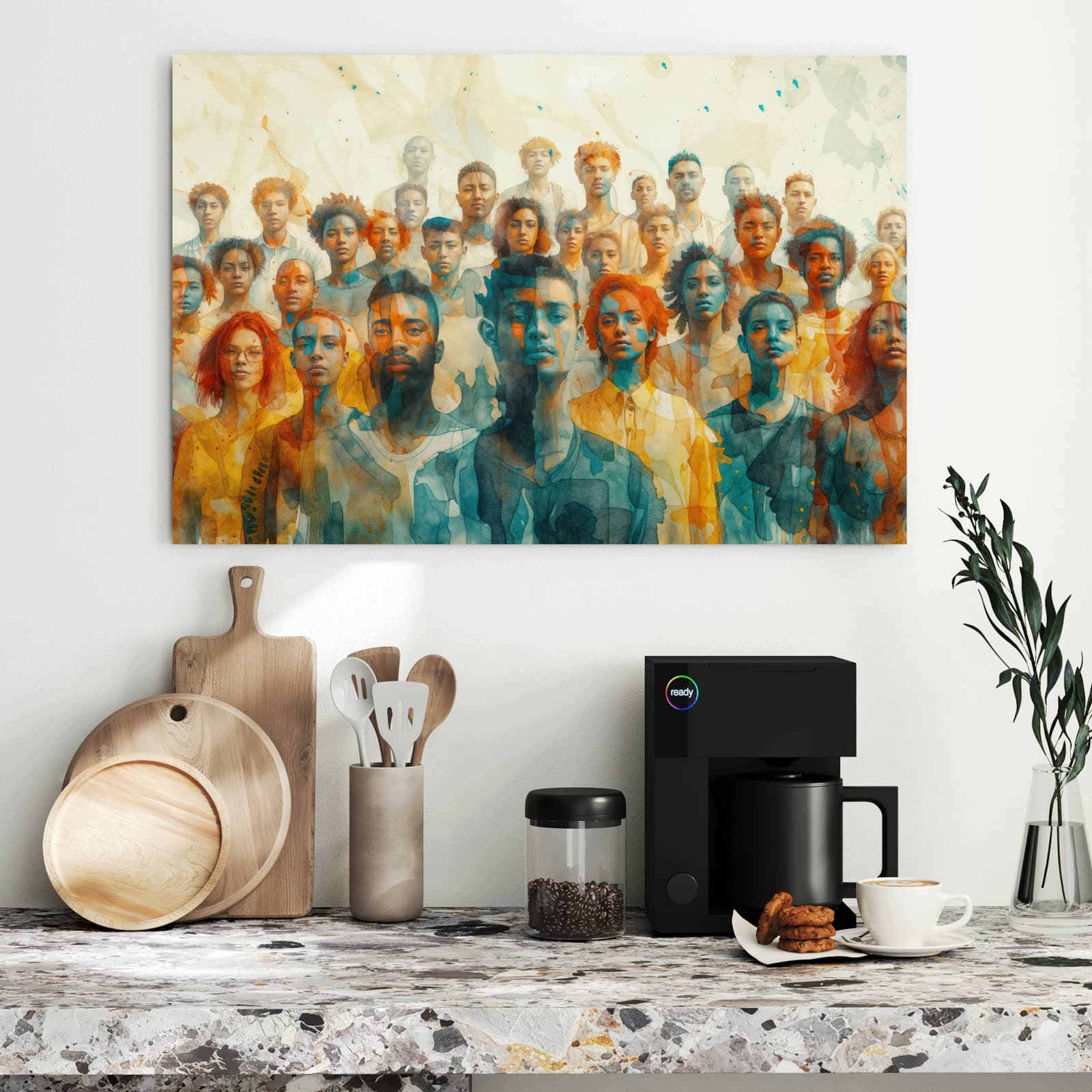 Magnetická tabule – obraz na zeď Rozmanitost tváří | 90 × 60 cm