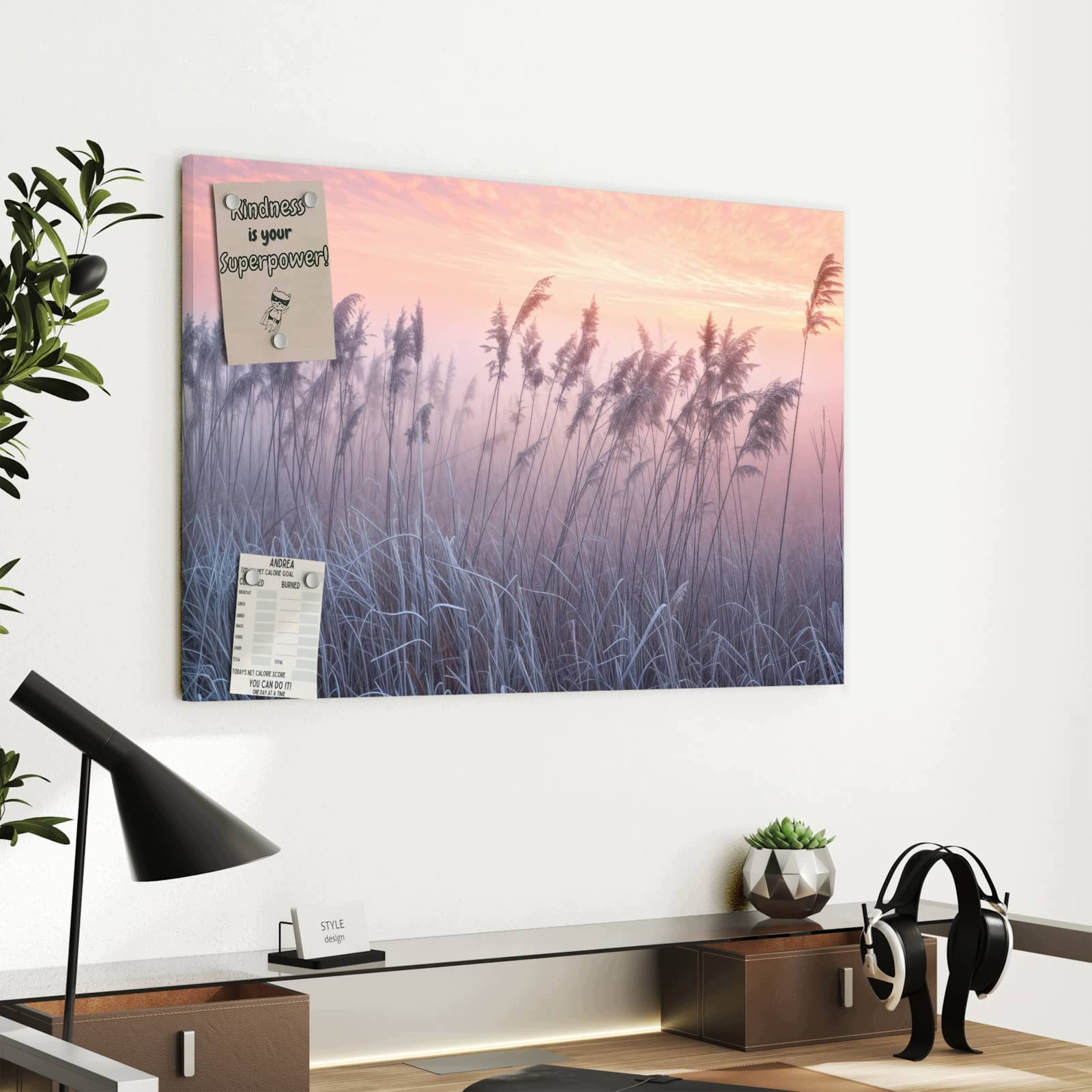 Magnetická tabule – obraz na zeď Zamlžená louka ráno | 60 × 40 cm