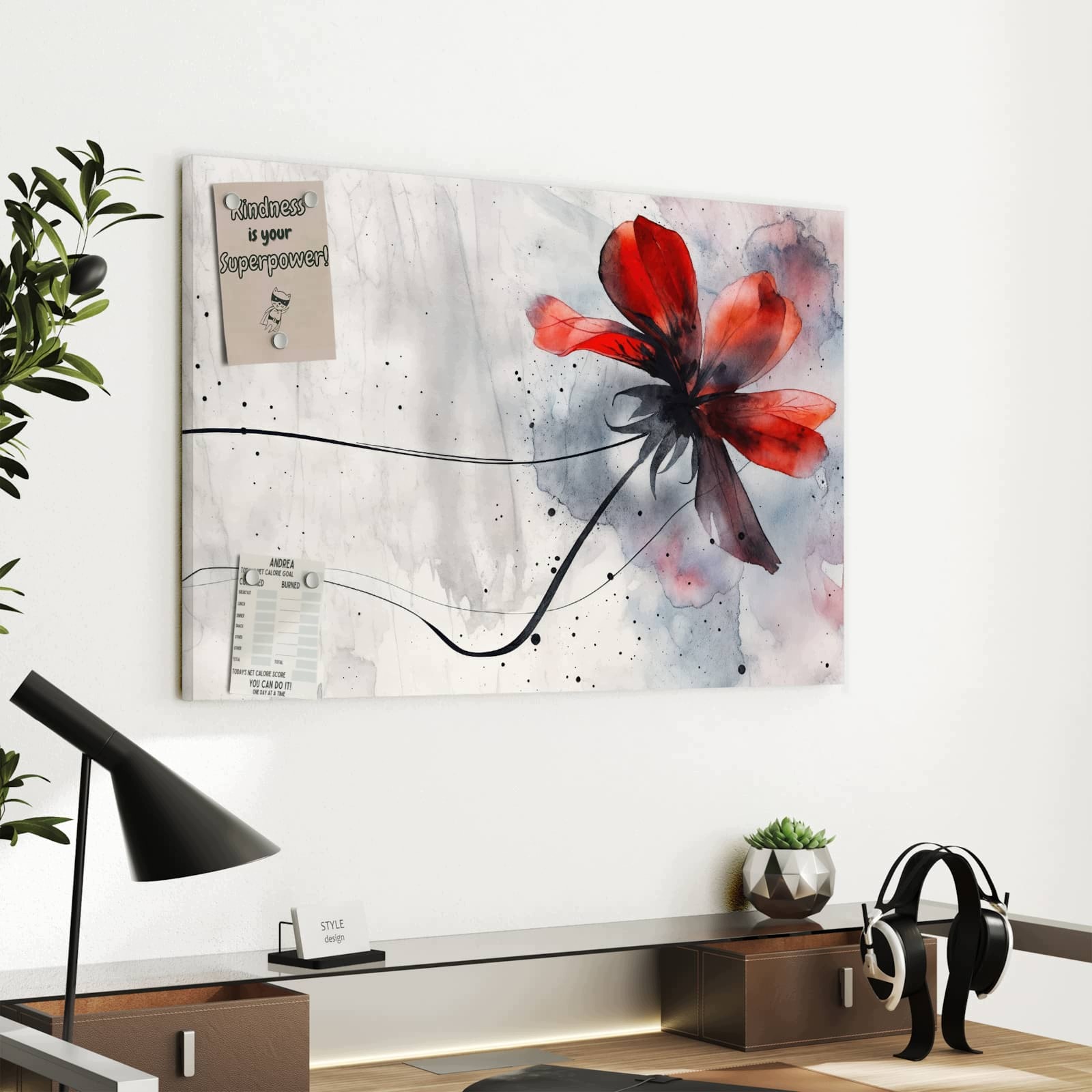 Magnetická tabule – obraz na zeď Abstraktní květina | 60 × 40 cm