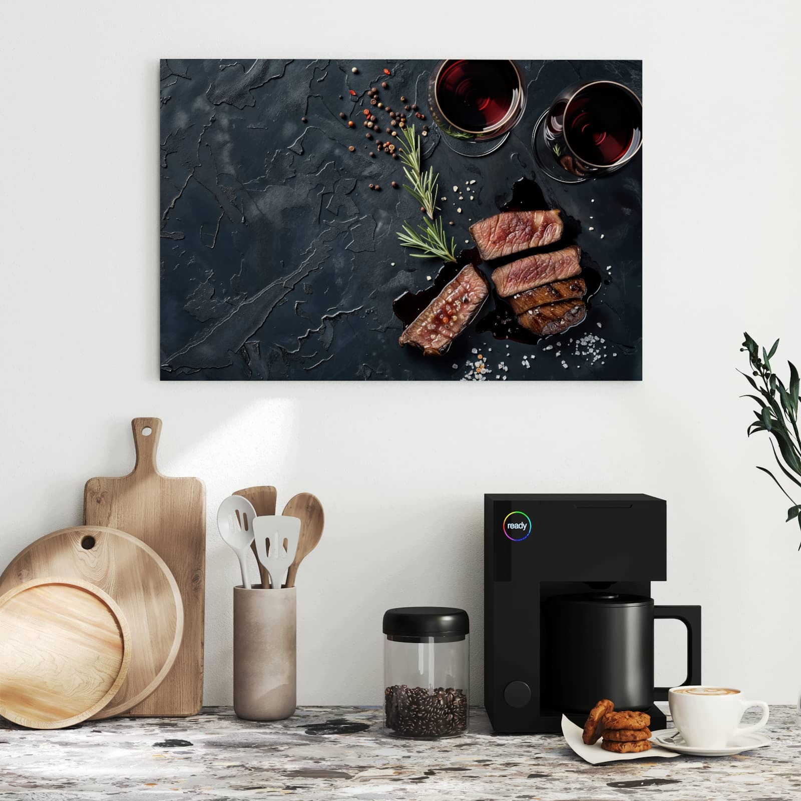 Magnetická tabule – obraz na zeď Steak červené víno | 60 × 40 cm