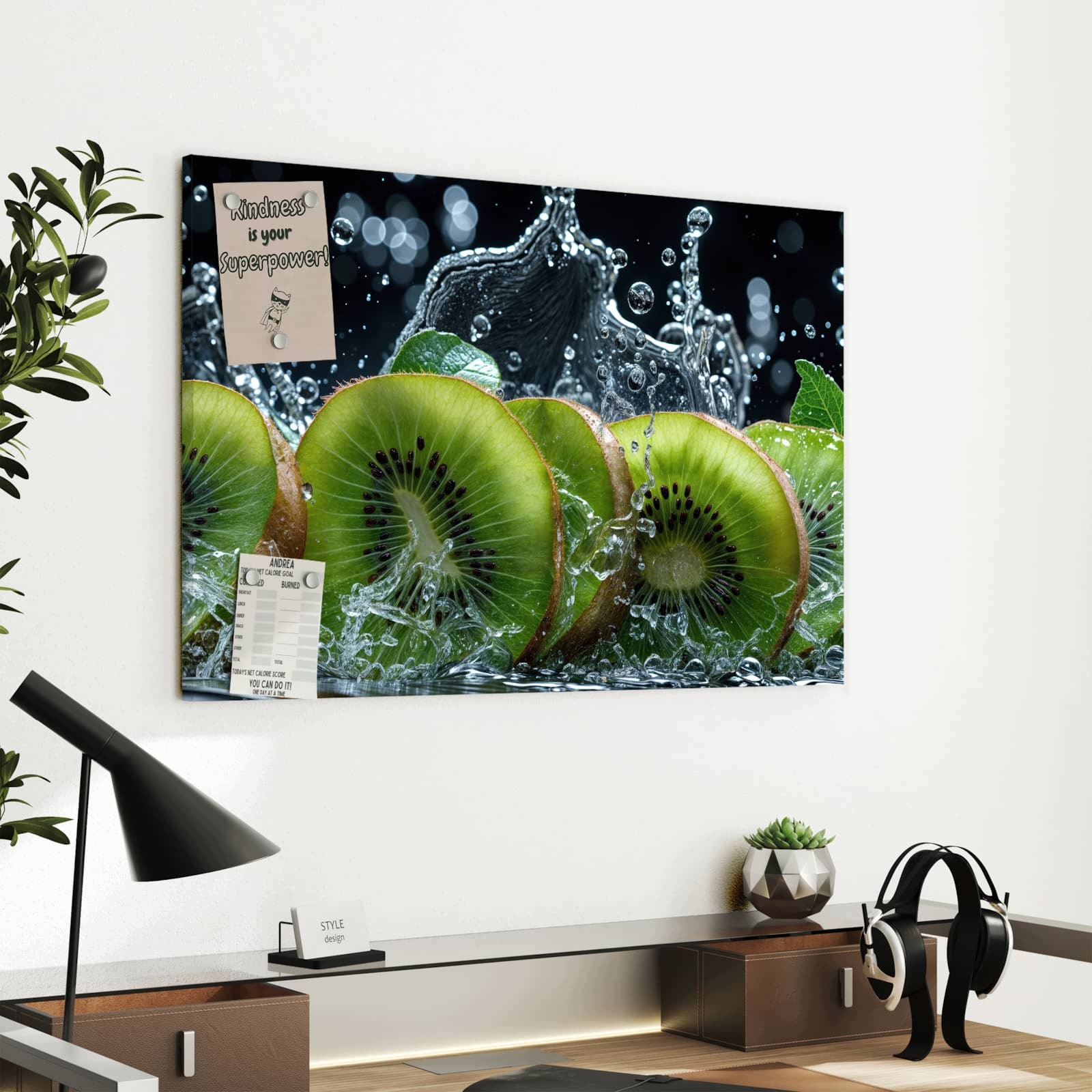 Magnetická tabule – obraz na zeď Kiwi voda – motiv 2 | 60 × 40 cm